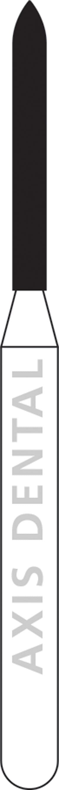 NTI FG Diamond Bur, Medium Grit, Beveled Cylinder, #878-009 (M878-009), 0.9 mm Diameter, 8.0 mm Length, 5/Pk