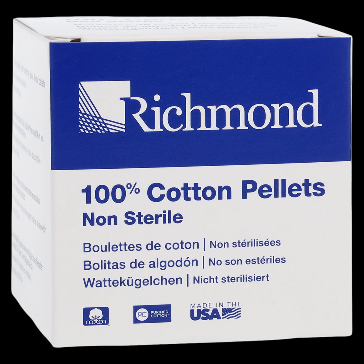 Richmond Cotton Pellets, Size 3 (Medium), 5/32" Diameter, 2500/Box, 100108