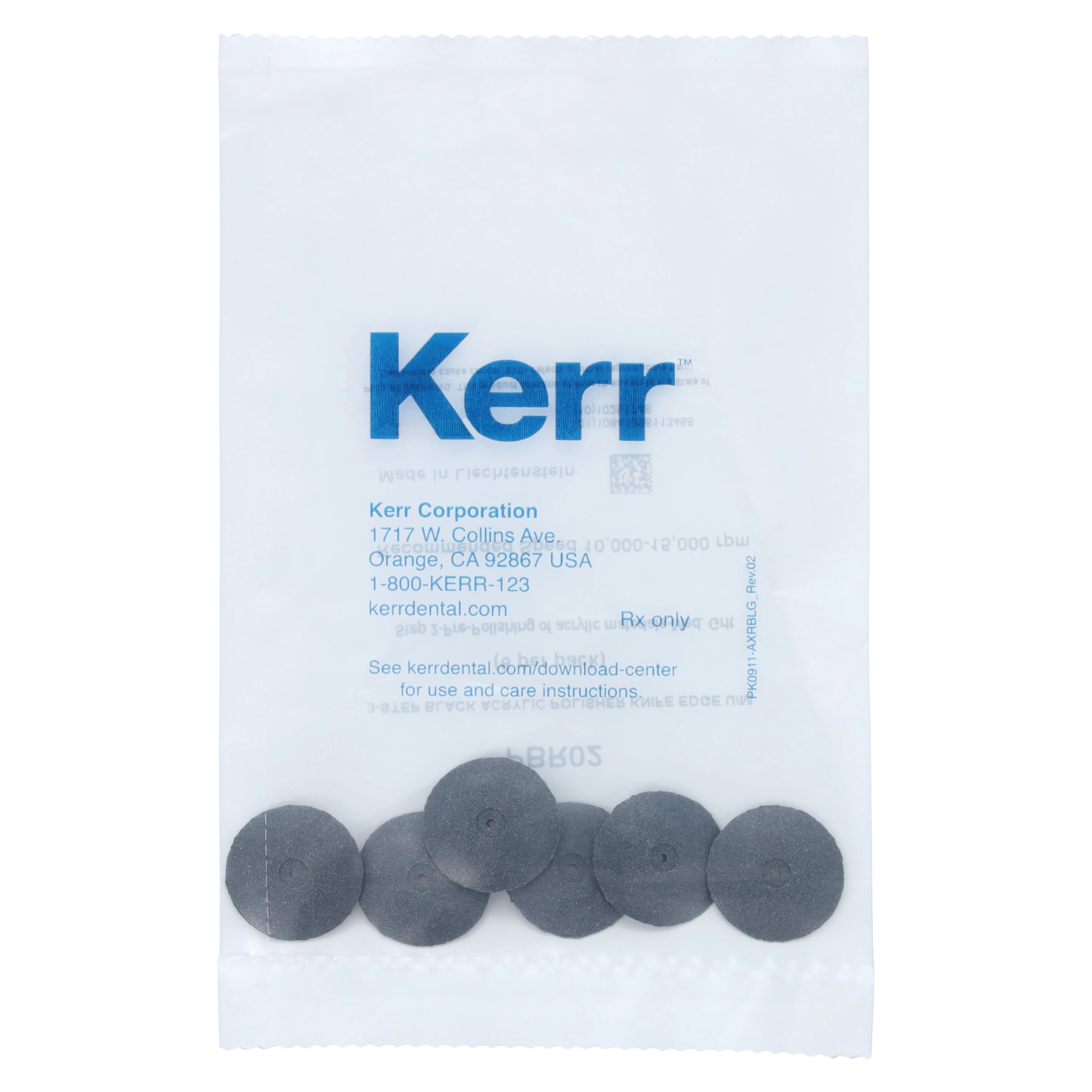 NTI Acrylic Silicone Polishers, Knife Edge, Unmounted, Medium (Black), 22 mm, 6/Pk, PBR02