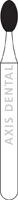 NTI FG Diamond Bur, Super Coarse, Football Round End, #379-016 (SC379-016), 1.6 mm Diameter, 3.4 mm Length, 5/Pk