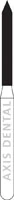 NTI Friction Grip Diamond Bur, Super Coarse, Beveled Cylinder, #886-012, 1.2 mm Diameter, 10.0 mm Length, 5/Pk