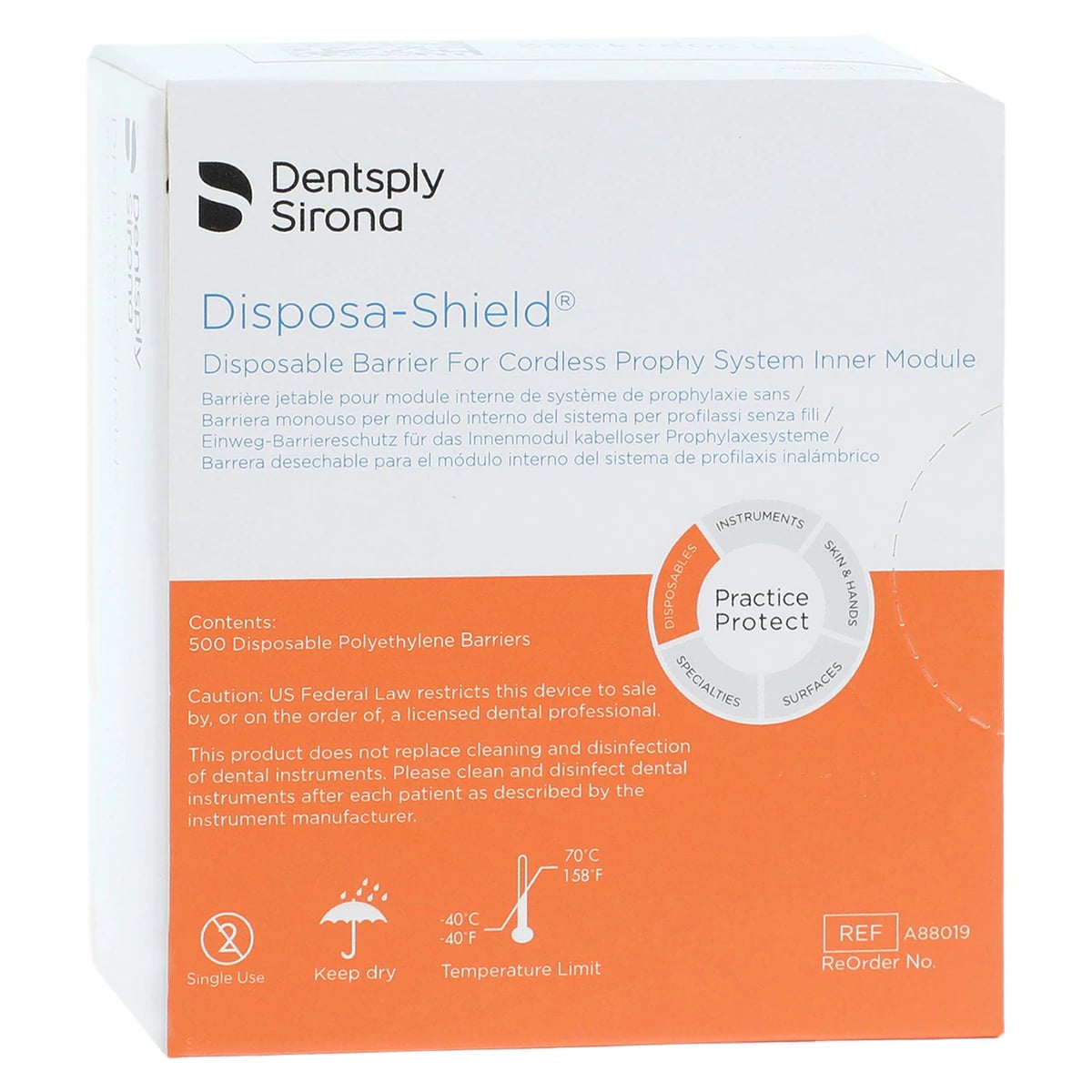 Disposa-Shield Disposable Barrier for Nupro Freedom Cordless Prophy System Inner Module, Clear, 500/Box, A88019