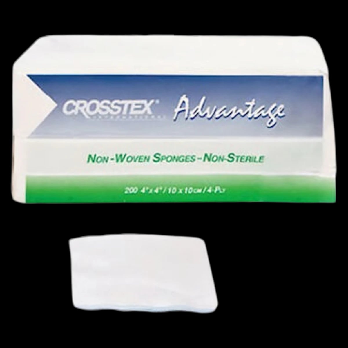 Crosstex Advantage Non-Woven Sponges, Non-Sterile, 4" x 4", 4-Ply, 30g Rayon/Polyester, 2000/Case, ENC4NWLA