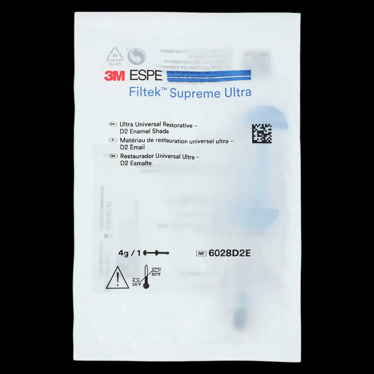 Filtek Supreme Ultra Universal Restorative Syringe, D2 Enamel, 4 g, 1/Pk, 6028D2E