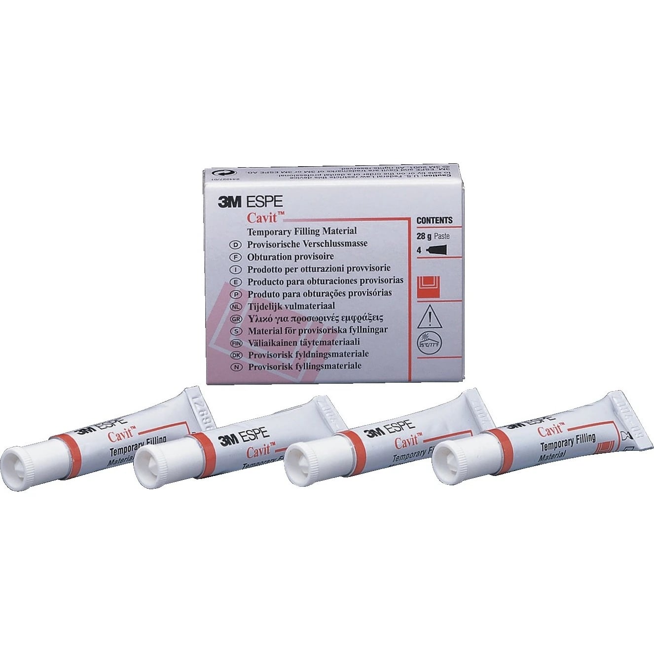 3M Cavit Temporary Filling Material, Hardest Set, Pink, 7 g Tubes, 10/Pk, 44351