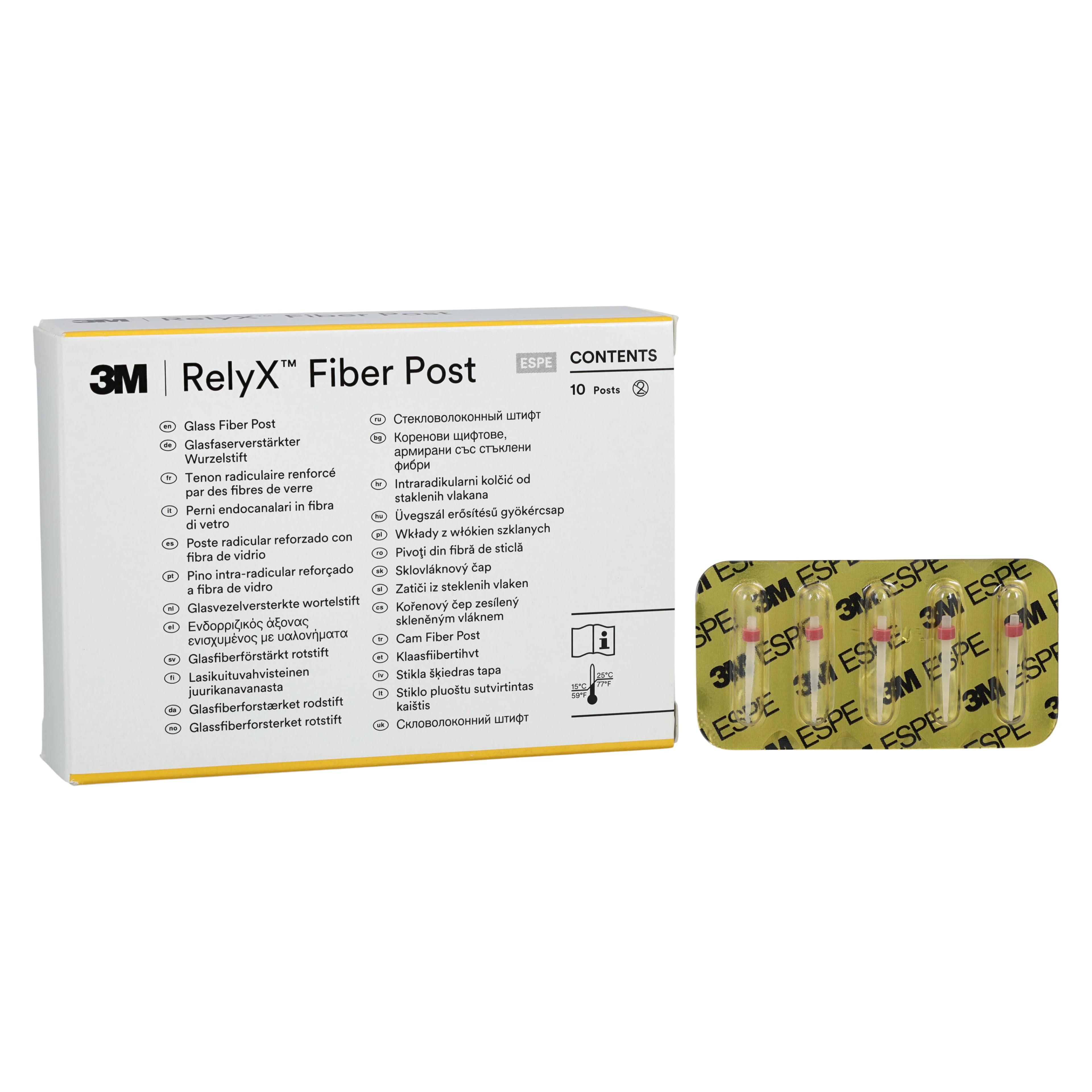 3M RelyX Fiber Post Refill, Size 2, 1.6 mm Diameter, Red, 10/Pk, 56862