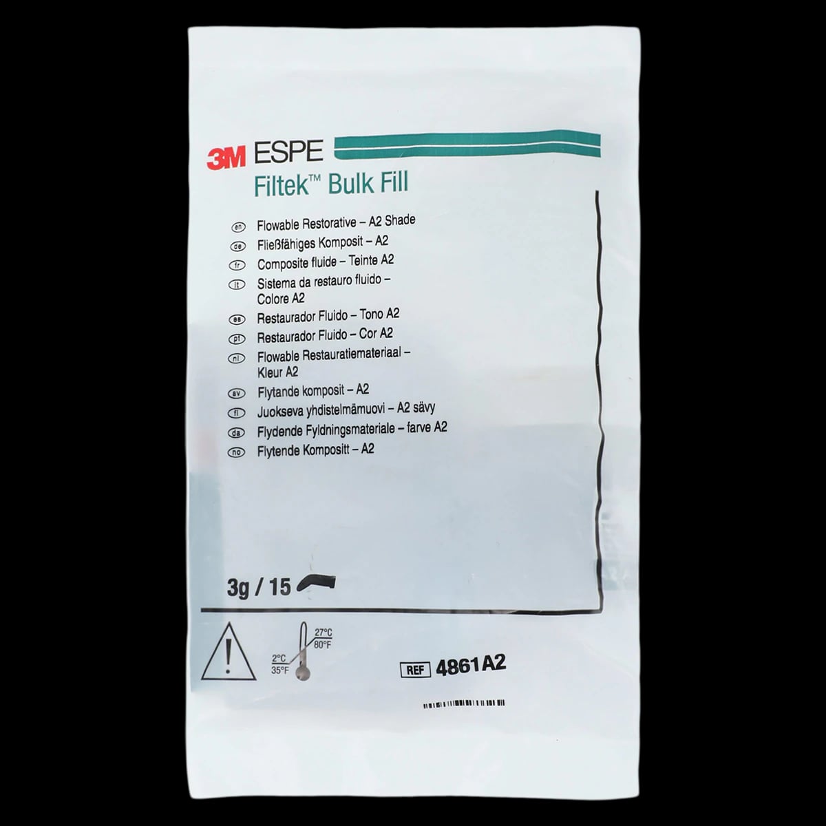 3M Filtek Bulk Fill Flowable Restorative Capsules, Shade A2, 0.2 g, 15/Pk, 4861A2