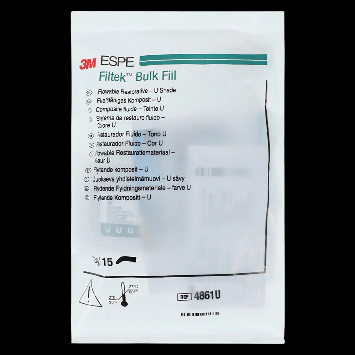 3M Filtek Bulk Fill Flowable Restorative Capsules, Universal Shade, 0.2 g, 15/Pk, 4861U