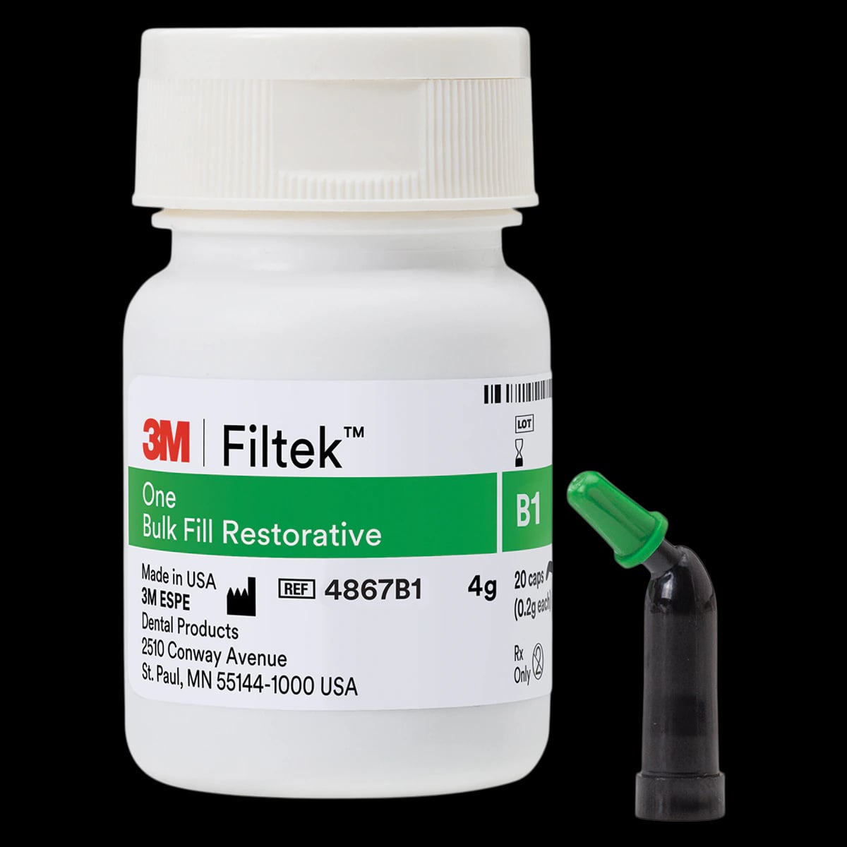3M Filtek One Bulk Fill Restorative Capsules, Shade B1, 0.2 g, 20/Pk, 4867B1