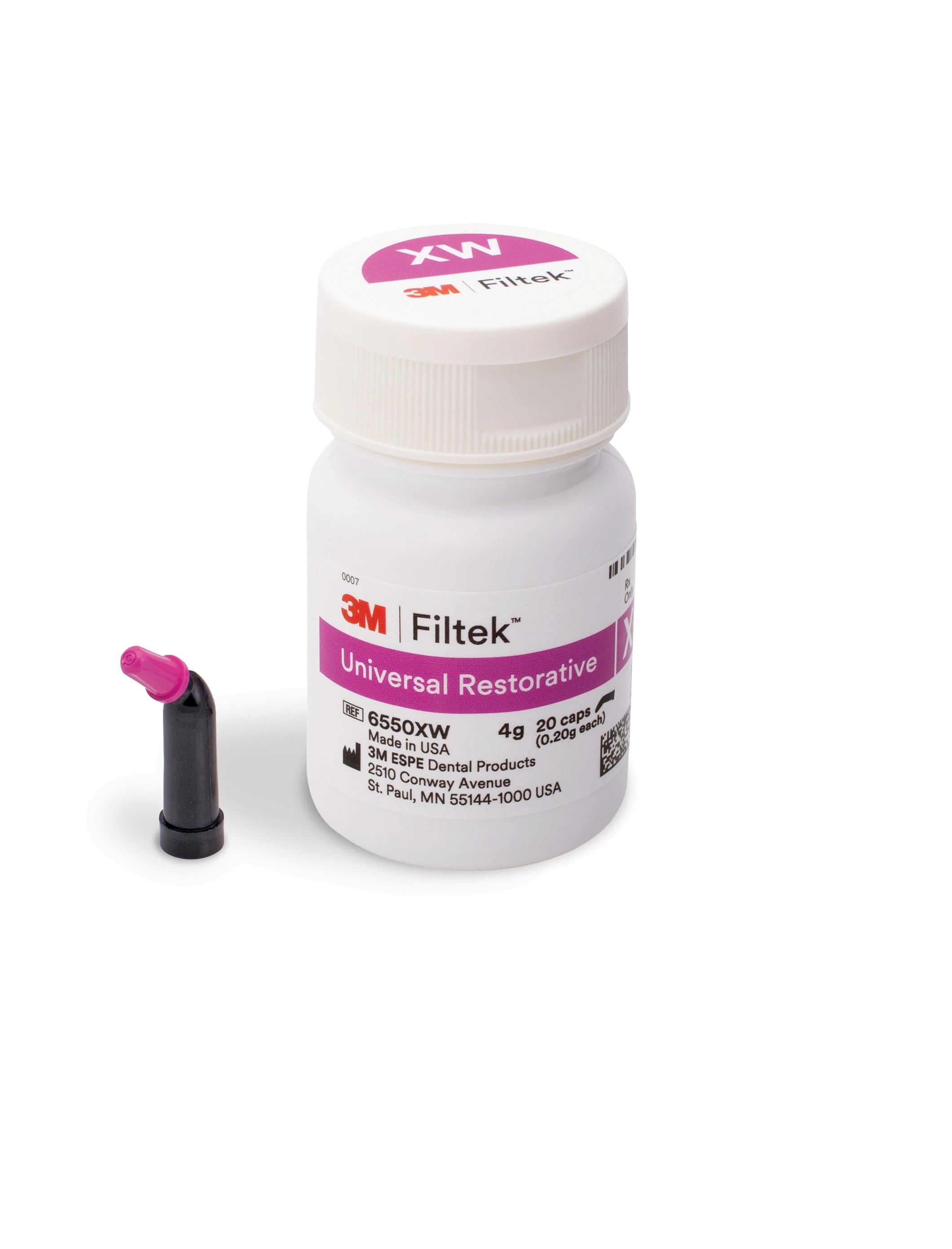 3M Filtek Universal Restorative Capsules, Extra White (XW), 0.2 g, 20/Pk, 6550XW