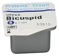 Protemp Crown Temporization Material, Adult Refill, Upper Small Bicuspid/Premolar, Universal Shade, 5/Pk, 50615