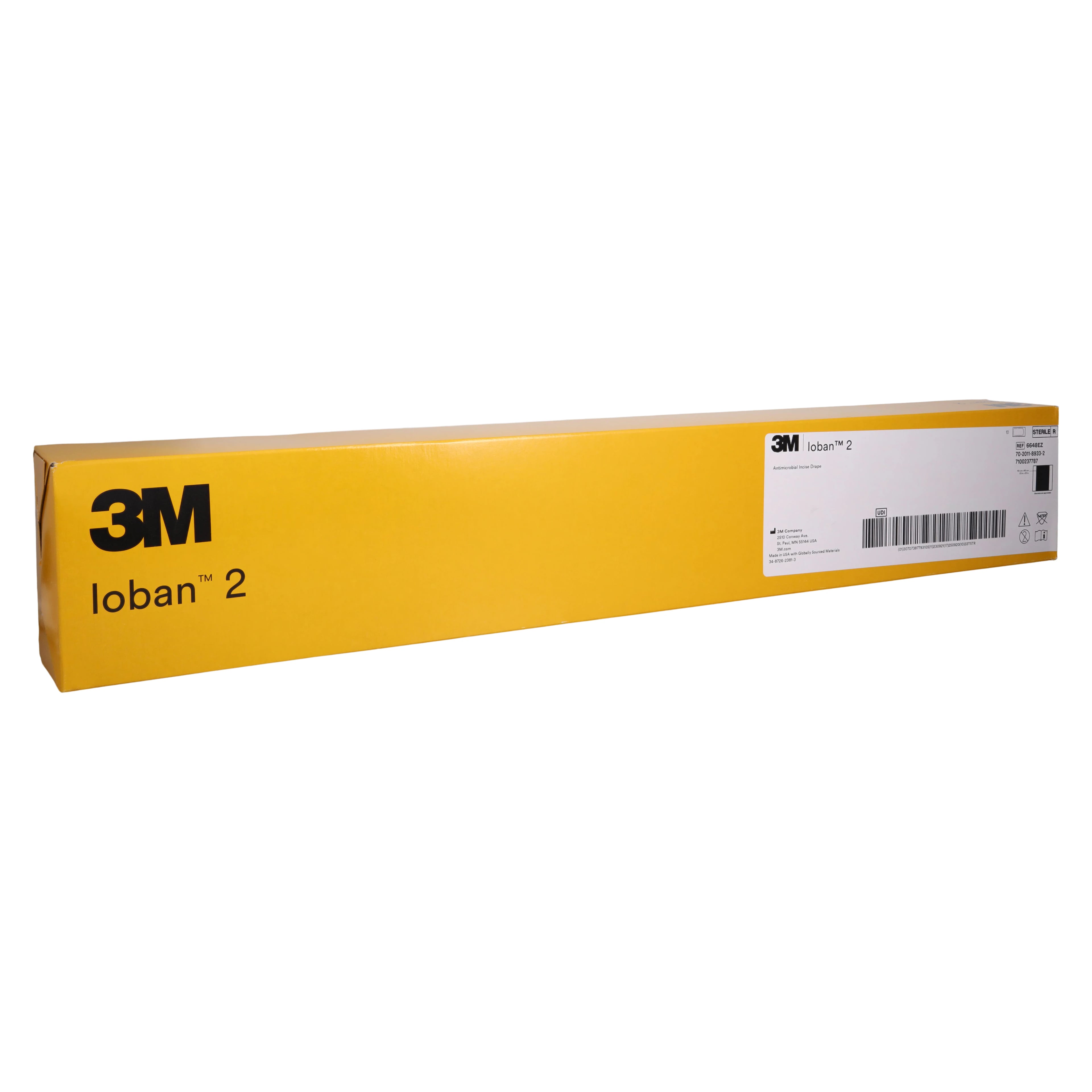 3M Ioban 2 Antimicrobial Incise Drape, 23" x 23", Sterile, Non-Fenestrated, 10/Bx, 6648EZ