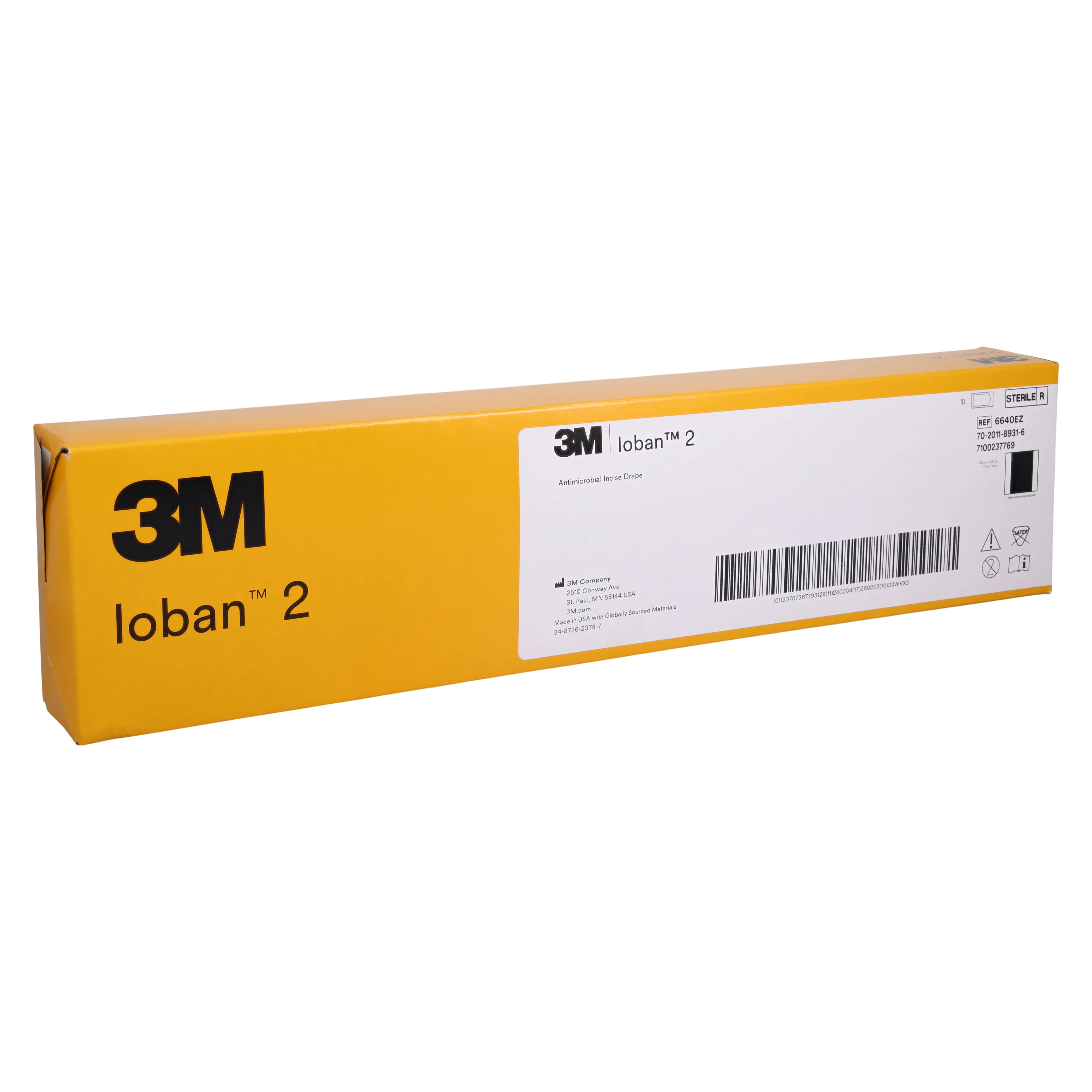 3M Ioban 2 Antimicrobial Incise Drape, 13" x 13" Incise, 23" x 23" Overall, Sterile, Non-Fenestrated, 10/Bx, 6640EZ