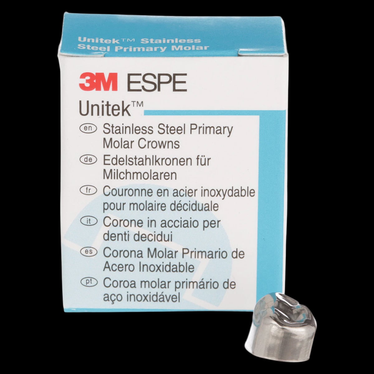 3M Unitek Stainless Steel Primary Molar Crown, Lower Left First Molar, Size 7 (1LL7), 5/Box, 900137