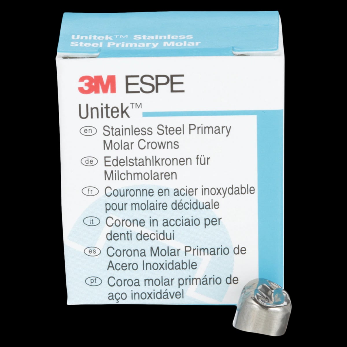 3M Unitek Stainless Steel Primary Molar Crown, First Primary Molar, Lower Right, Size 4 (LR4), 5/Pk, 900144