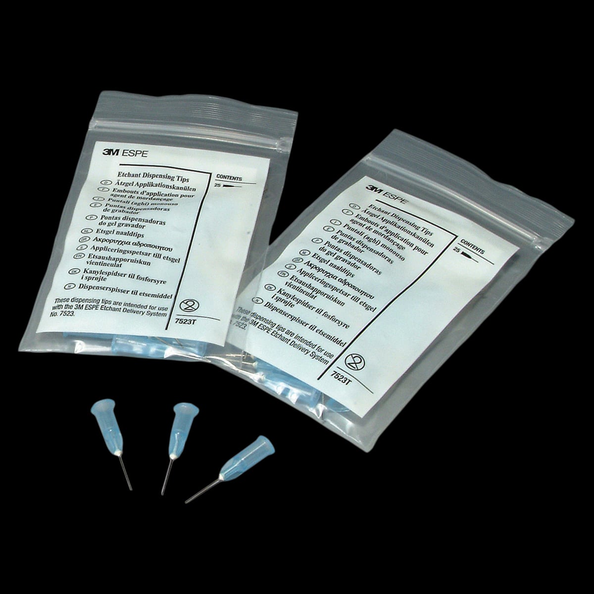 3M Scotchbond Etchant Dispensing Syringe Tips, Blue, 18 Gauge, Straight, 25/Pk, 41274