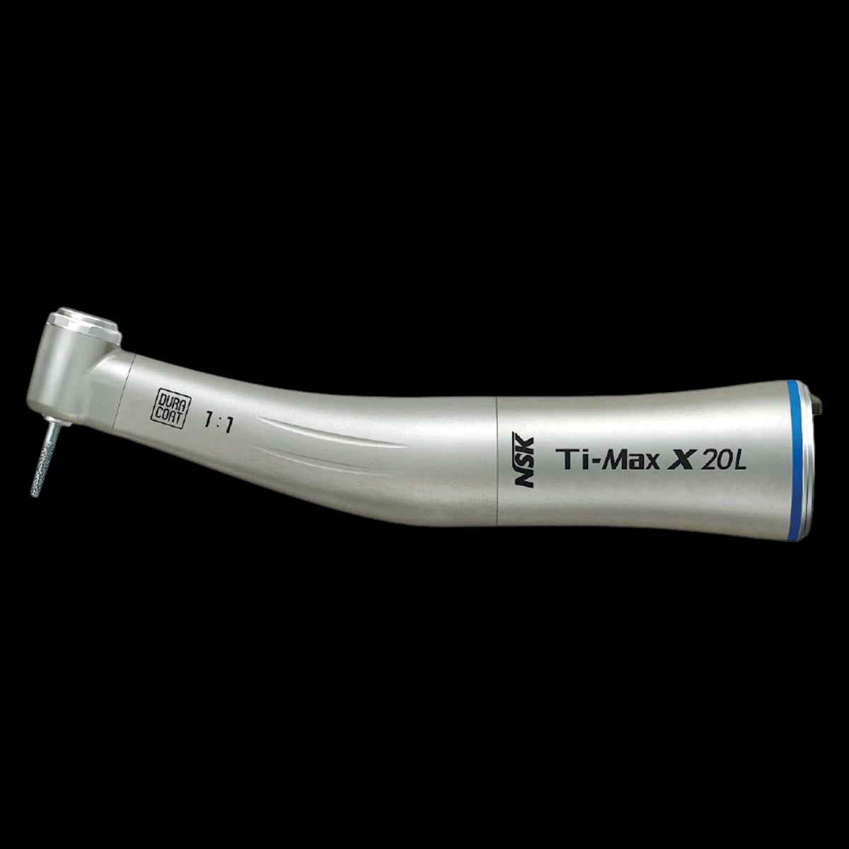 NSK Ti-Max X20L Low Speed Electric Contra Angle Handpiece Attachment, 1:1 Optic, FG Burs, C605