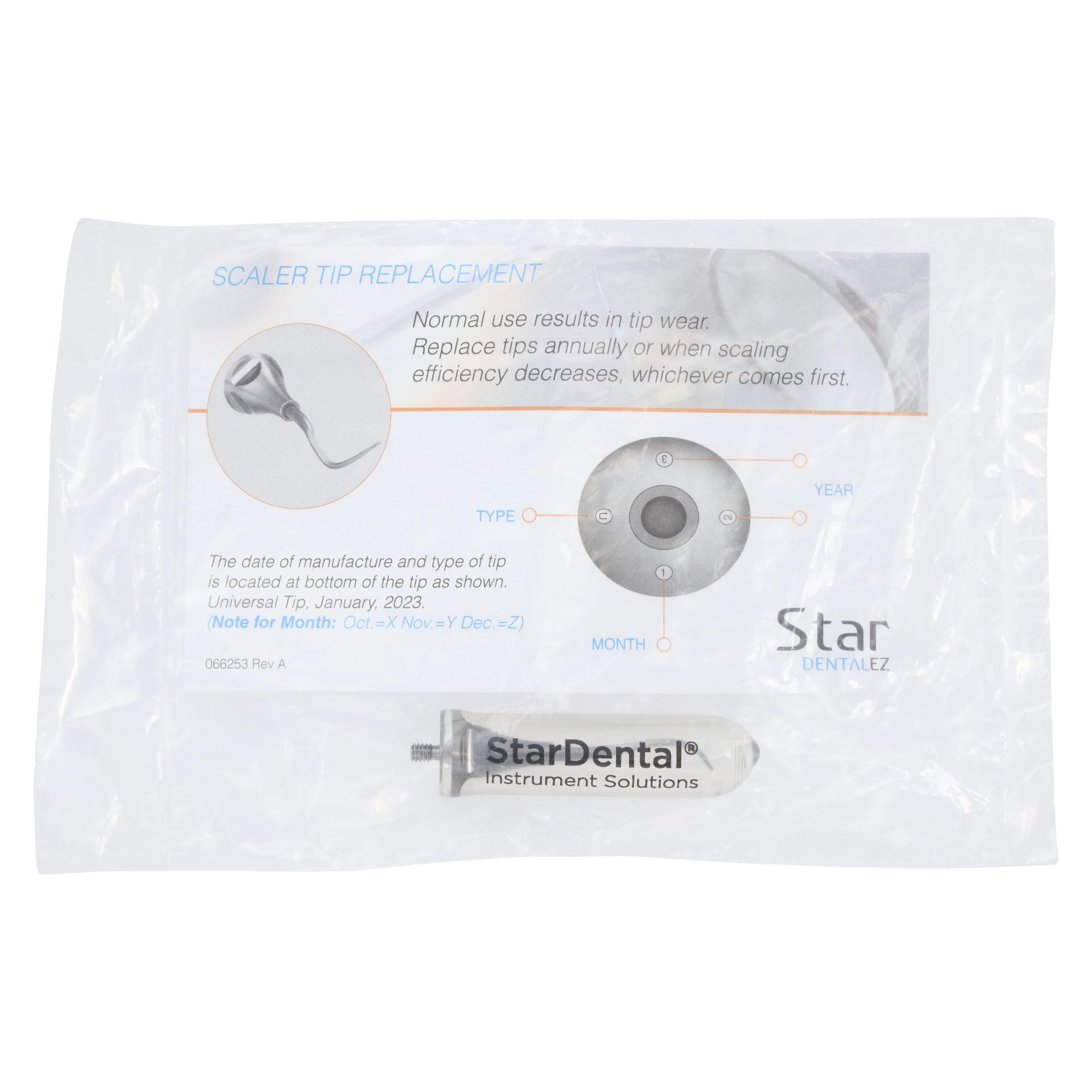 StarDental Titan-S Sonic Scaler Sickle Tip, Blue, 261667, 1/Pkg