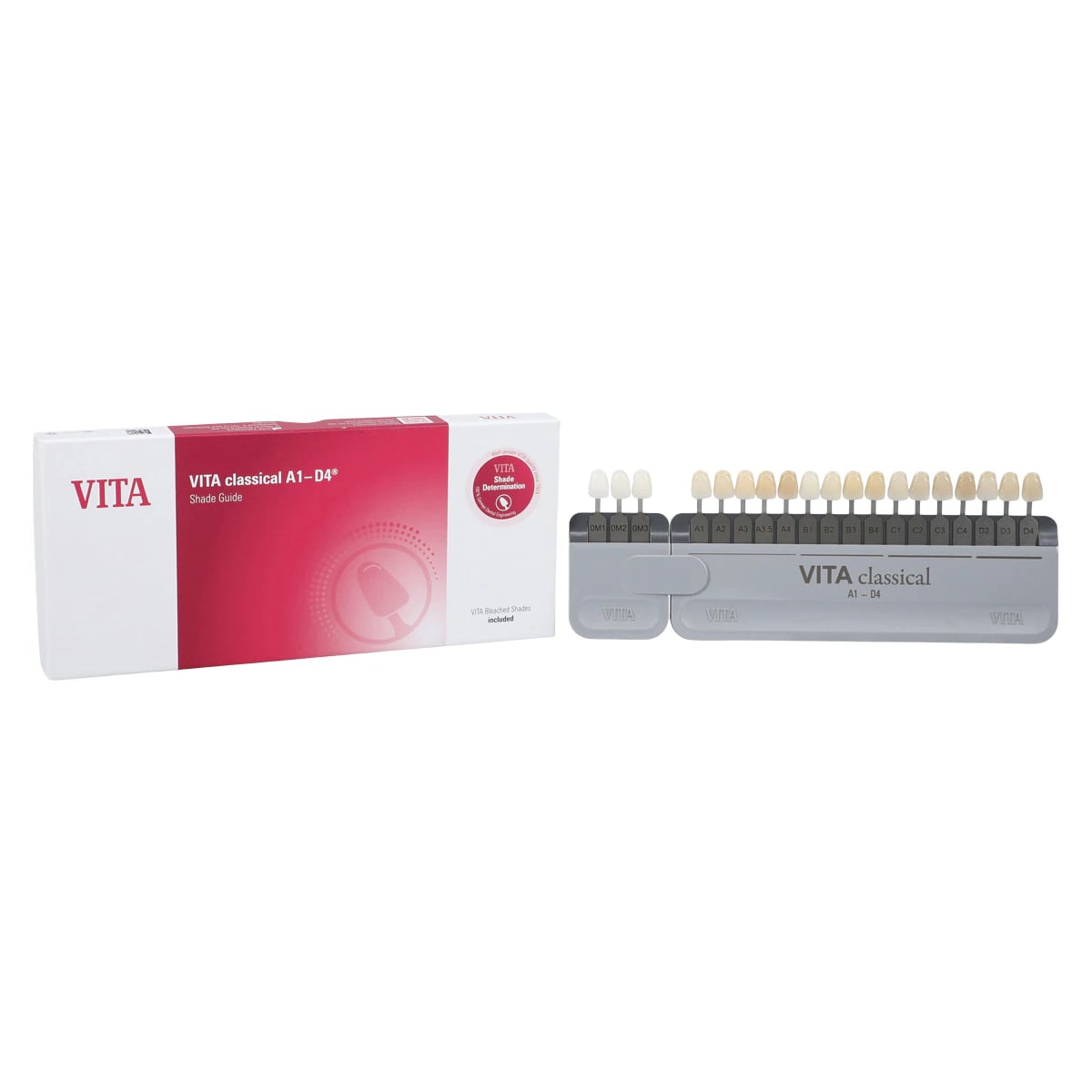 VITA Classical A1-D4 Shade Guide with VITA Bleached Shades, Autoclavable, 19 Tabs, G027CBS, 1/Pk