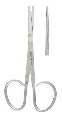 Miltex Strabismus Scissors, Straight, 4-1/4" (10.8 cm), Stainless Steel, Ribbon Handle