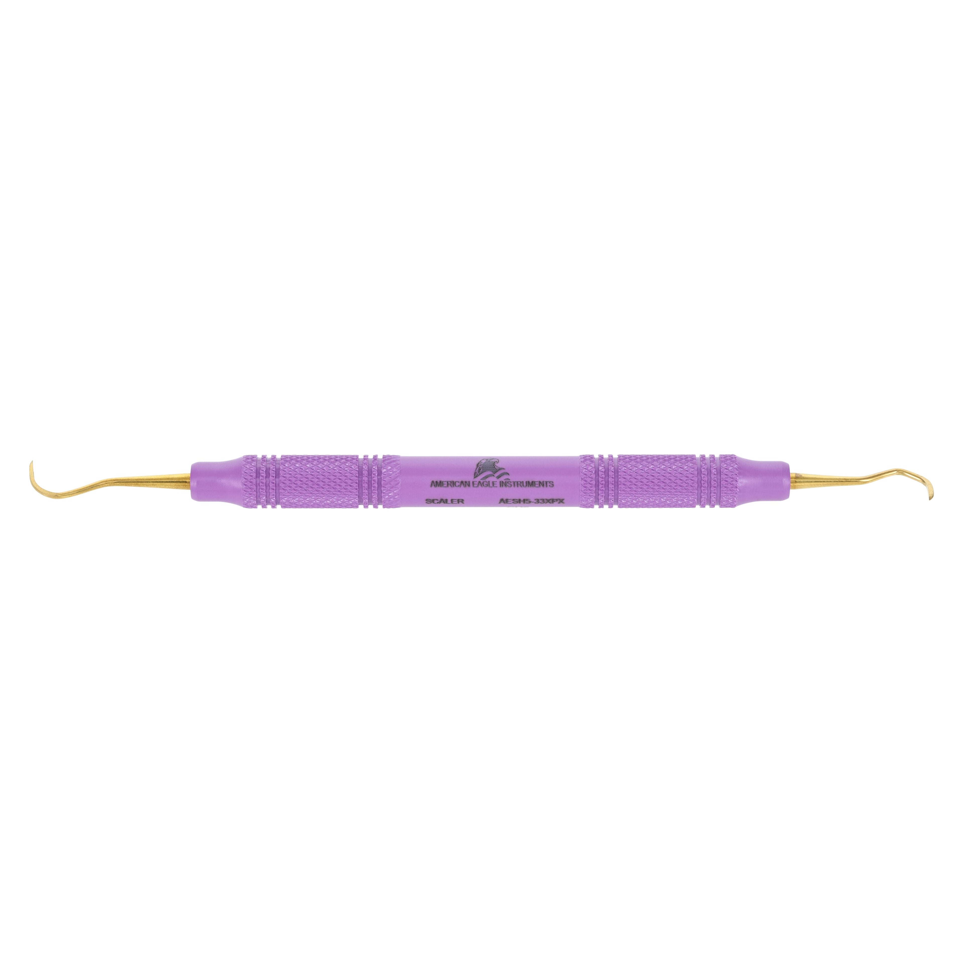 American Eagle XP Sickle Scaler, H5/33, Double End, EagleLite Resin Handle, Purple, AESH5-33XPX