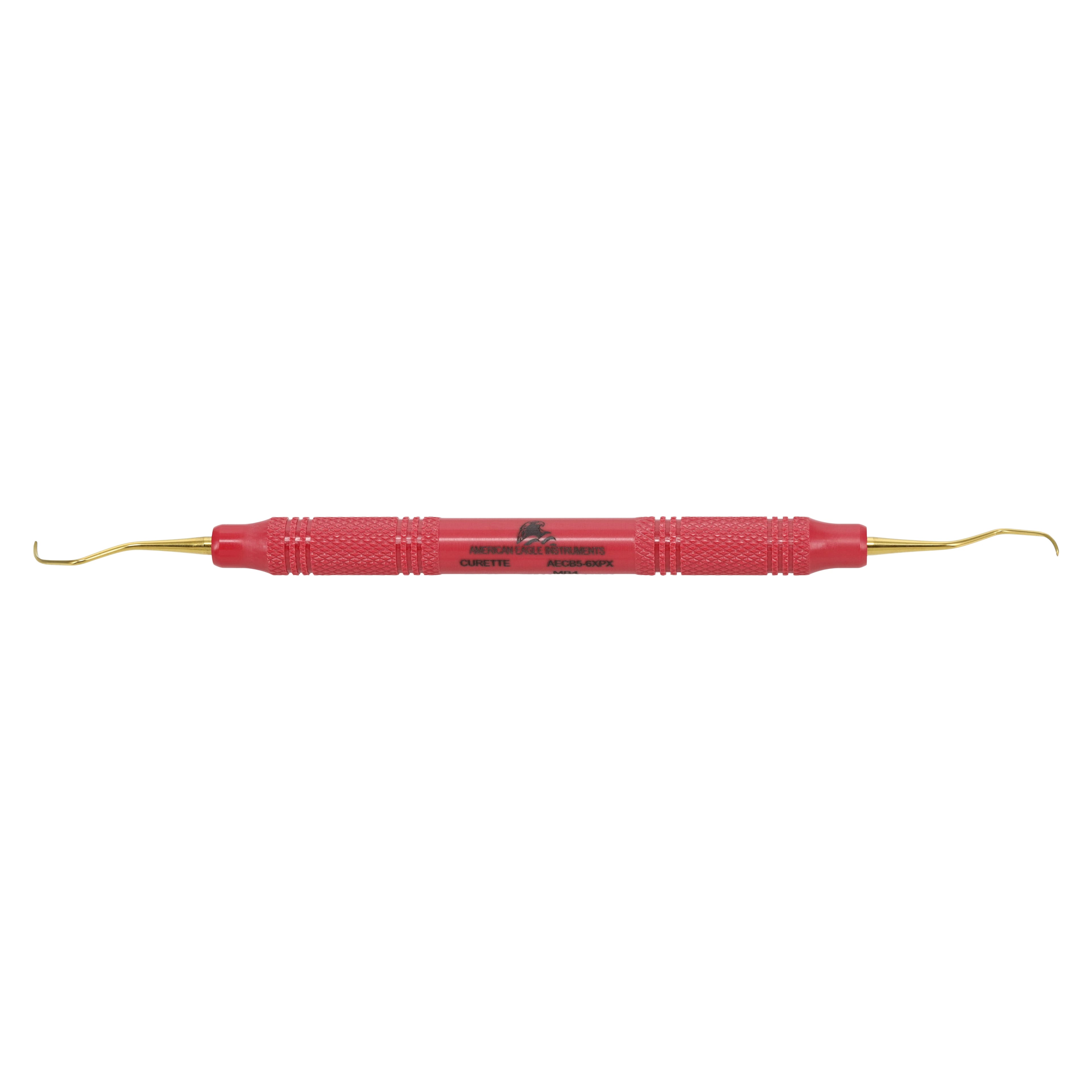 American Eagle Barnhart 5-6 XP Sharpen-Free Universal Curette, Double End, 3/8" EagleLite Resin Handle, Red, AECB5-6XPX, 1/Pk