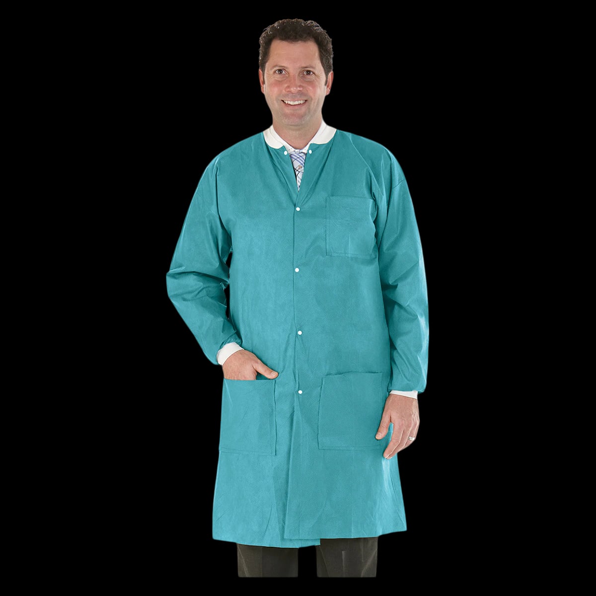 Medicom SafeWear High Performance Lab Coat, Soft Blue, X-Large, 12/Pk, 8112-D