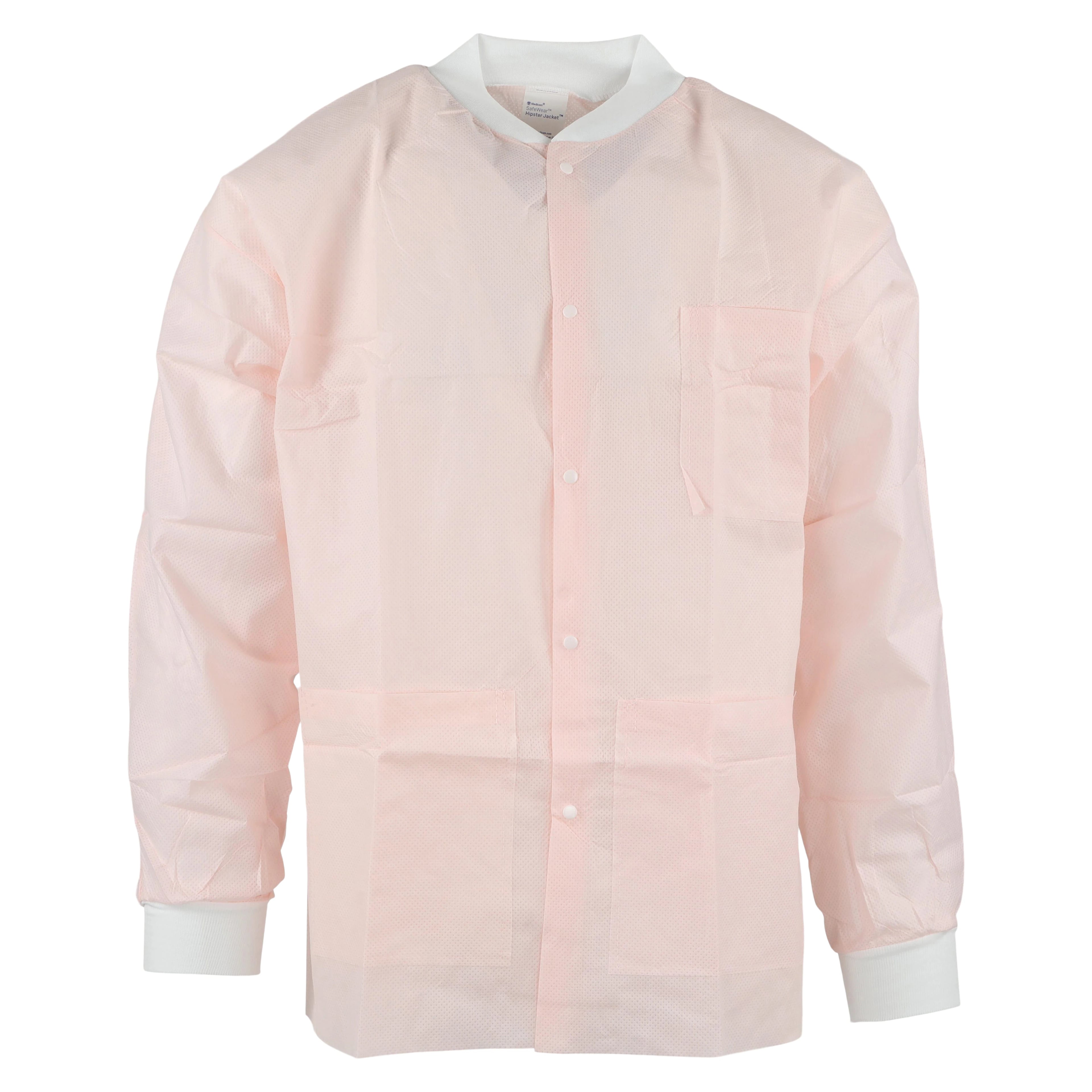 SafeWear Hipster Jacket, Medium, Pretty Pink, 45 g/m2 SMS, AAMI Level 2, 12/Pk, 8102-B