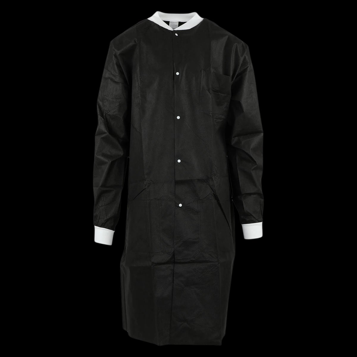 SafeWear High Performance Lab Coat, Jet Black, X-Large, Latex-Free, Fluid Resistant, AAMI Level 2, 12/Pack, 8119-D