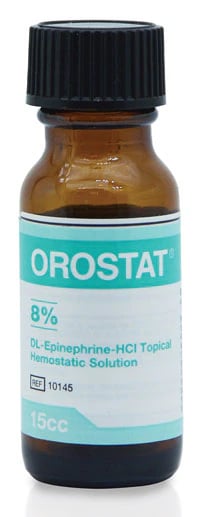Orostat 8% Epinephrine Hemostatic Solution, 15 mL Bottle, Gingi-Pak 10145