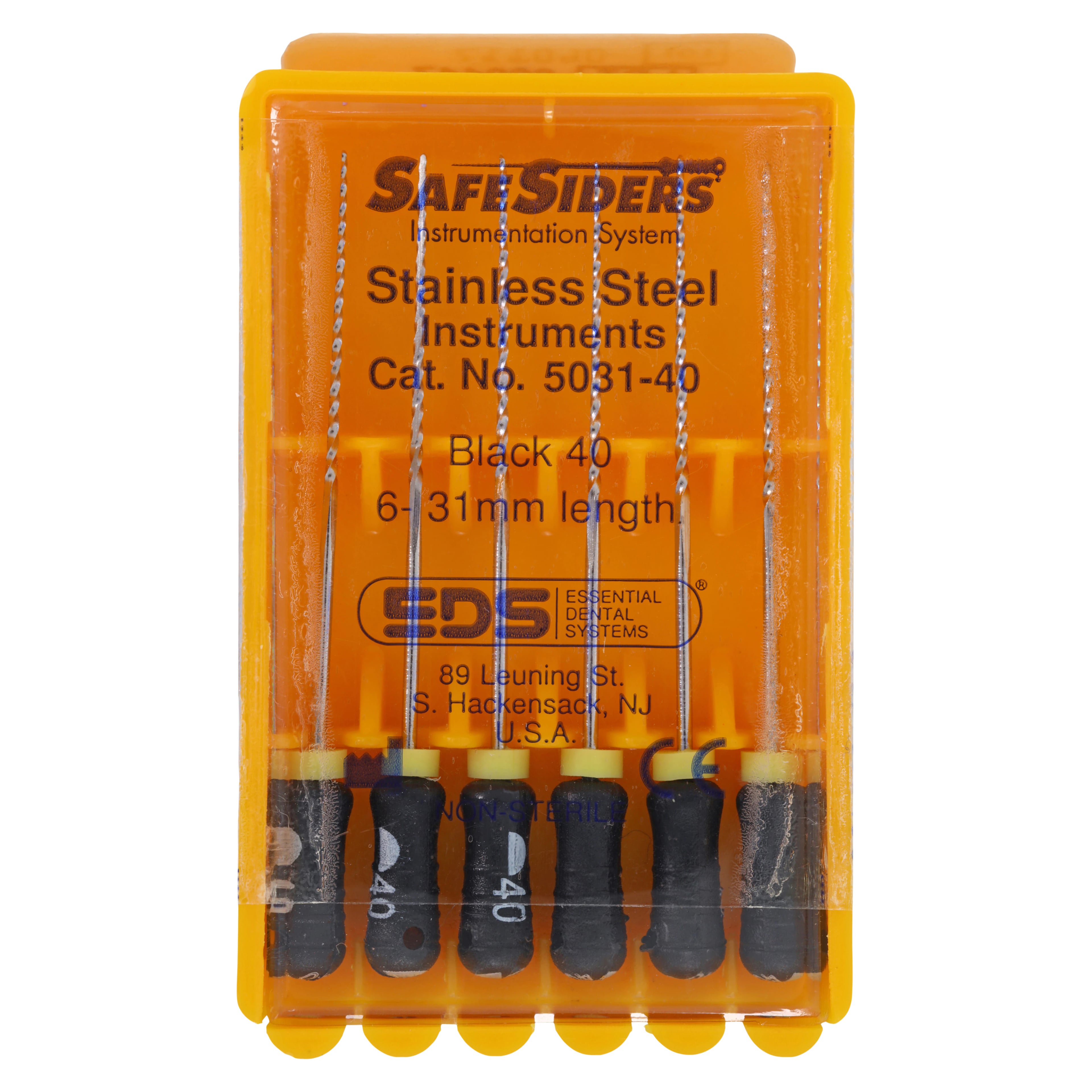 SafeSiders Stainless-Steel Hand Reamers, 31 mm, 0.02 Taper, #40, Black, 6/Pk, 5031-40