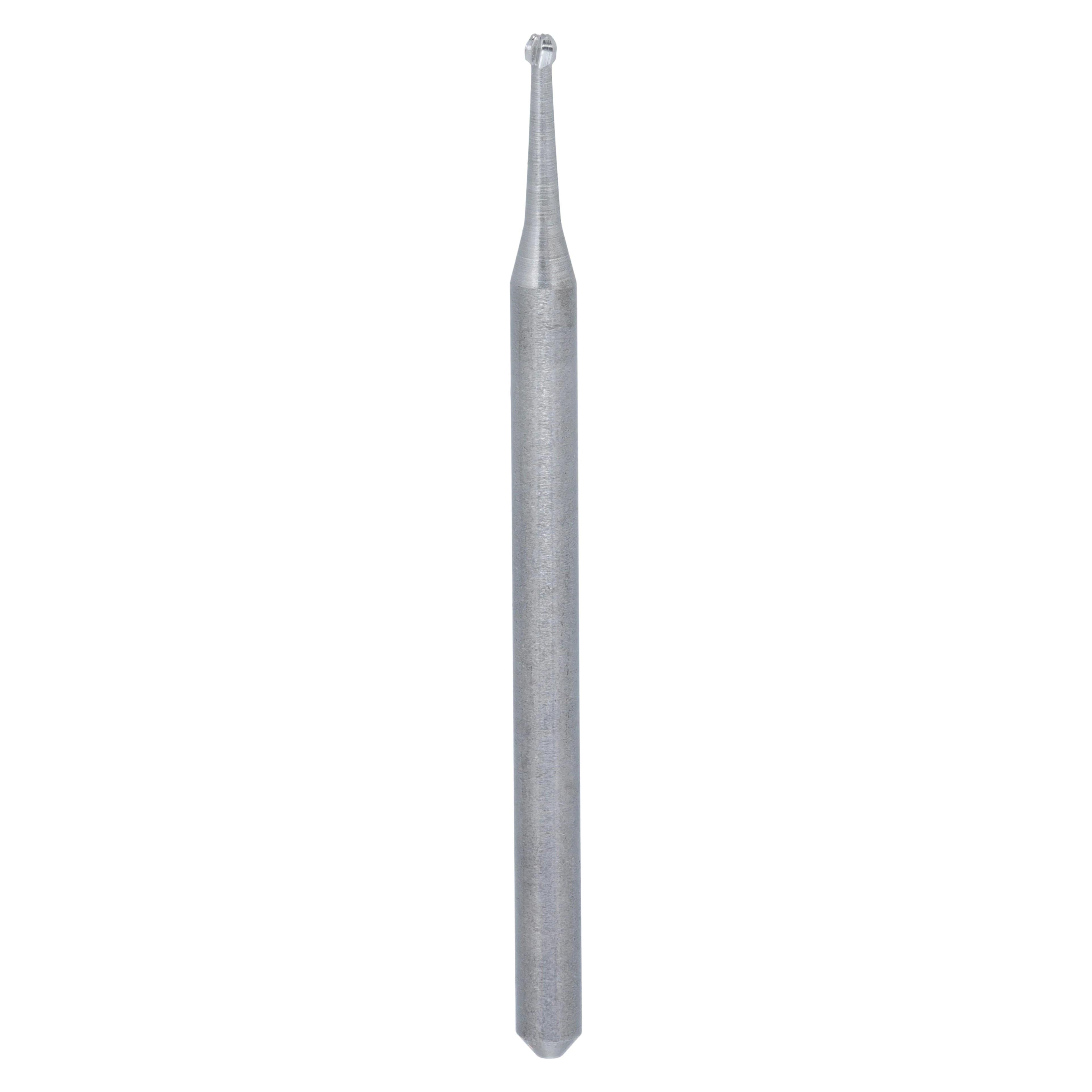 Alpen Carbide Surgical Bur, Round #1, Friction Grip, Surgical Length, 0.8 mm Head Diameter, 10/Pk, R500001