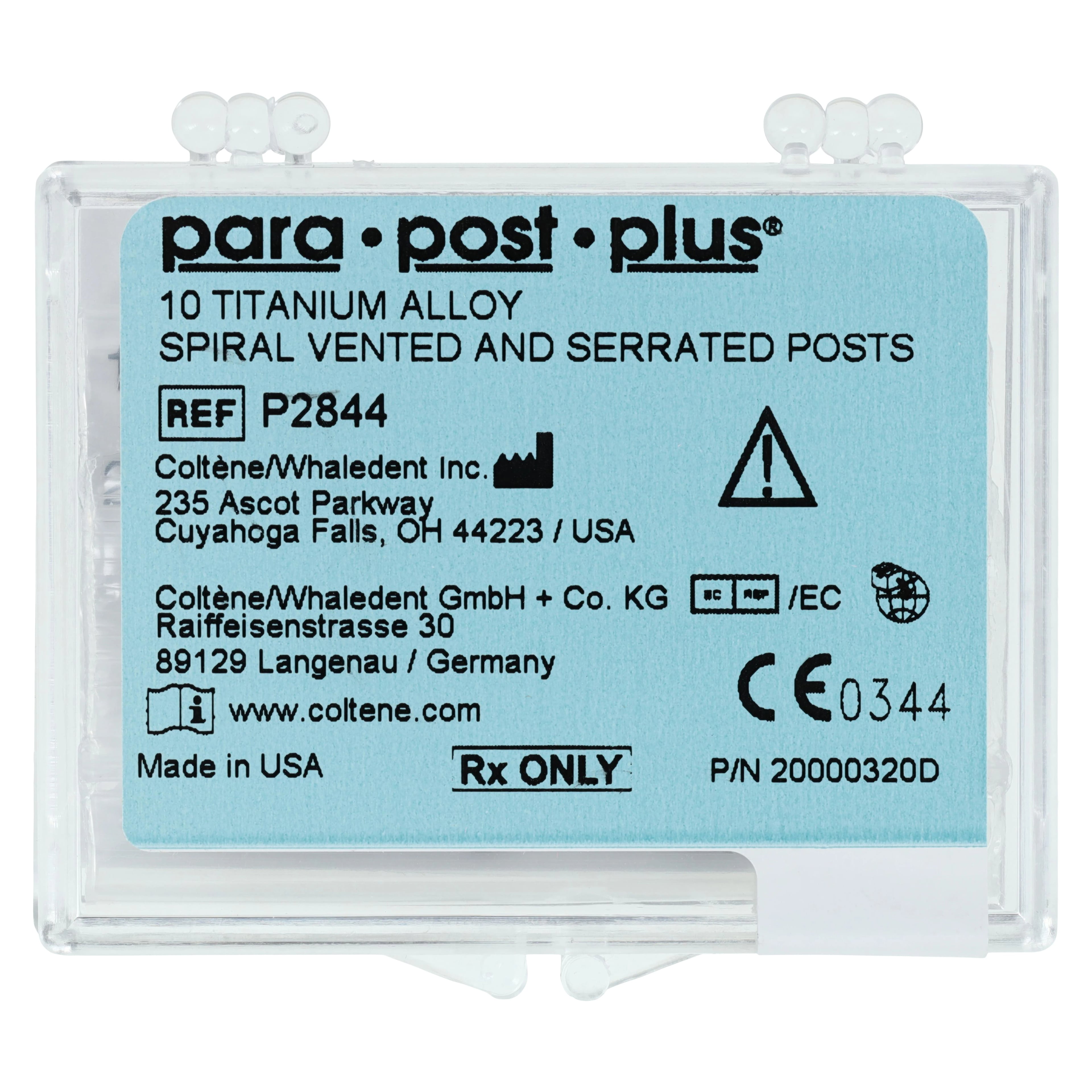 ParaPost Plus Titanium Endodontic Posts, Size 4, .040" (1.0mm), Yellow, 10/Pk, P284-4
