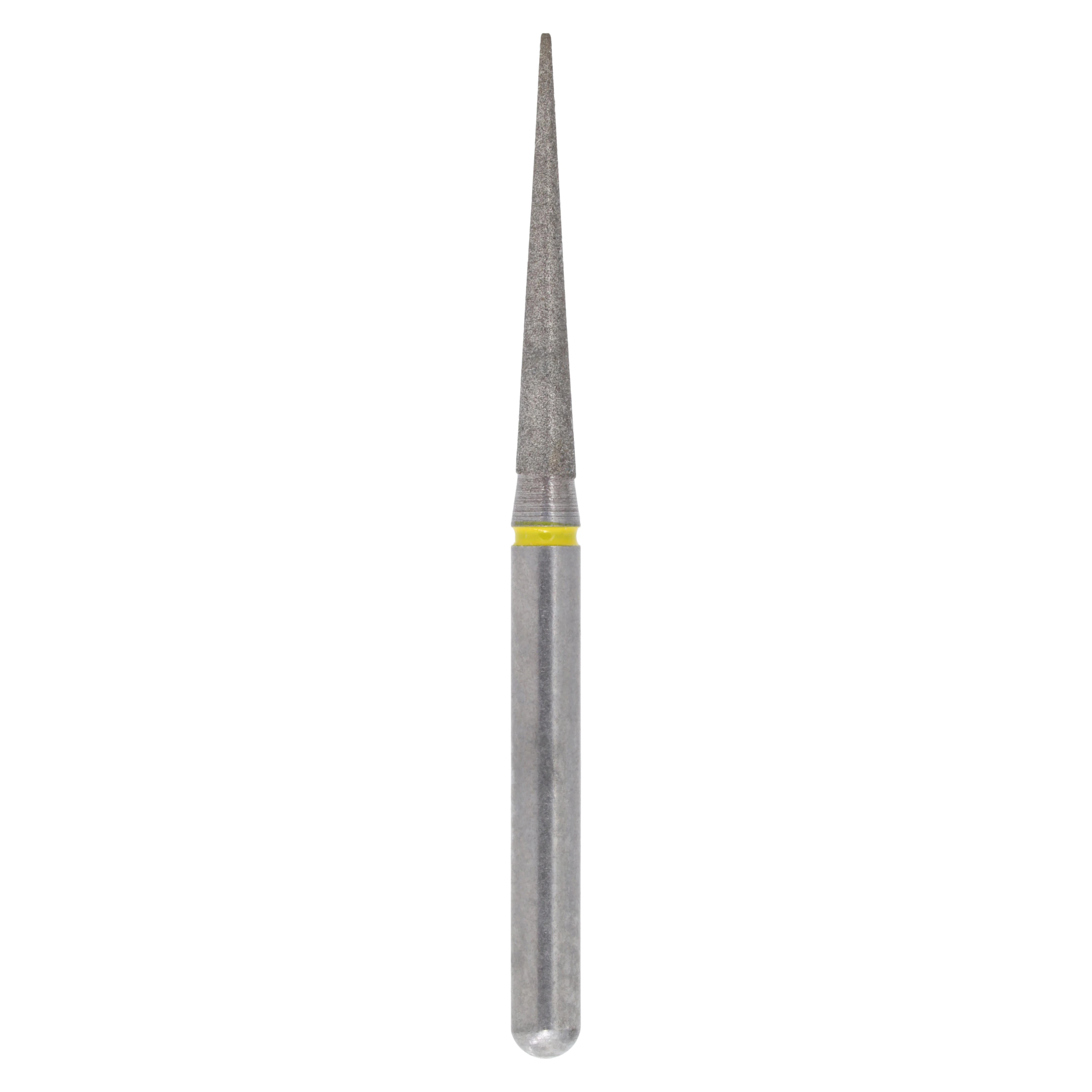Alpen X1 Diamond Single-Use Bur, FG, #859-014EF, Cone Pointed End, Extra-Fine, Yellow, 1.4 mm, 25/Pk, X859EF014