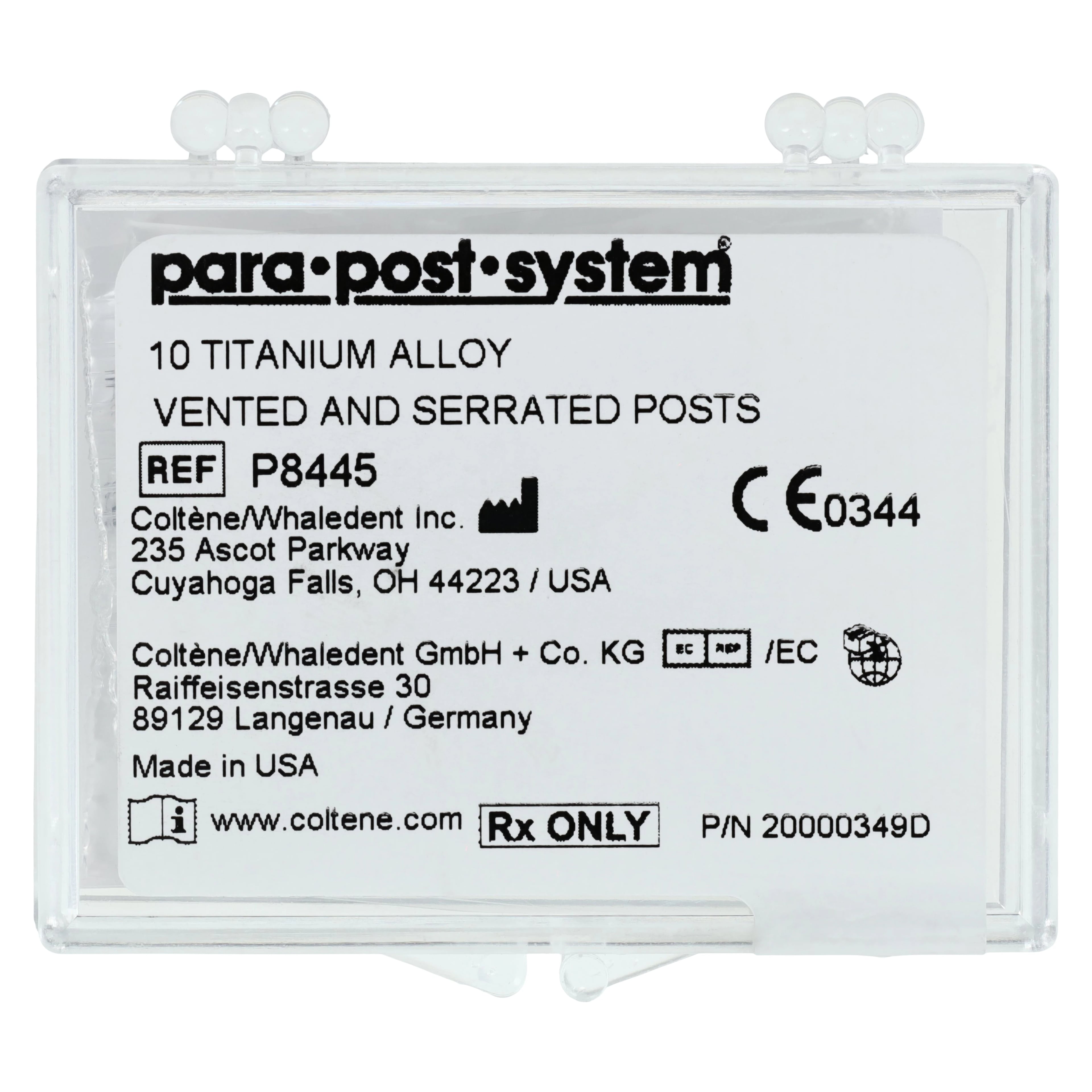 ParaPost Titanium Post Refill, Size 4.5 (0.045"/1.14mm), Blue, 10/Pk, P84-4.5