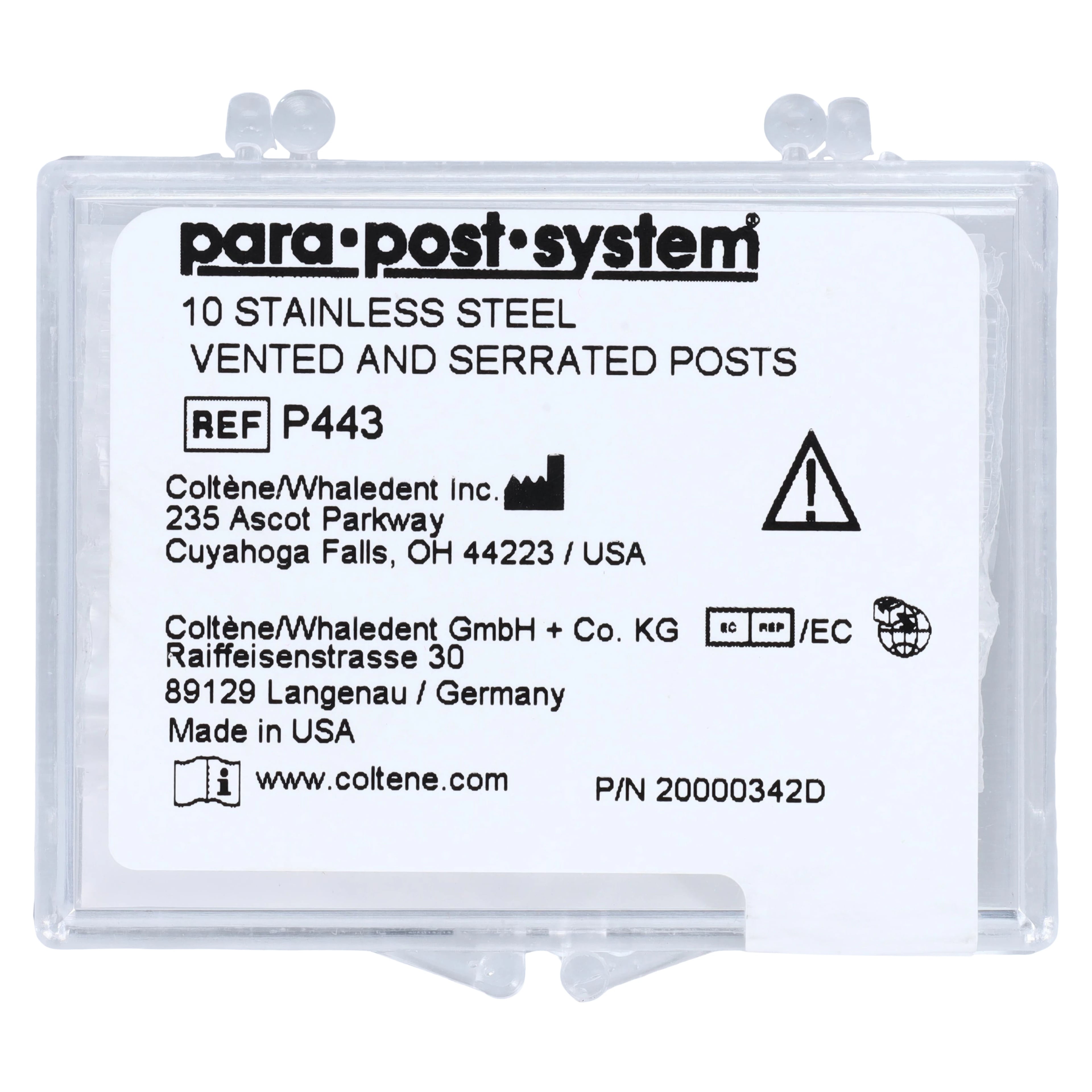 ParaPost Stainless Steel Endodontic Post Refill, Size 3, Brown, 0.036" (0.9mm), 10/Pk, P44-3