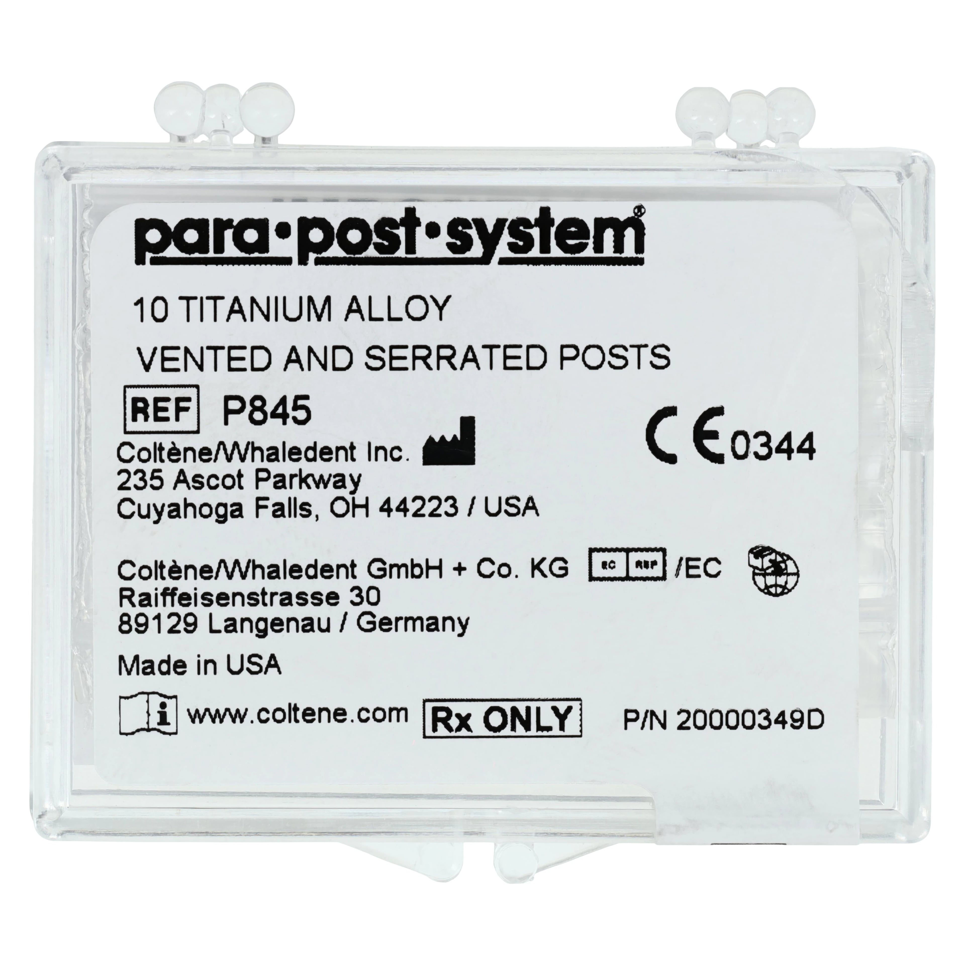 ParaPost Titanium Post Refill, Size 5 (0.050"/1.25mm), Red, 10/Pk, P84-5