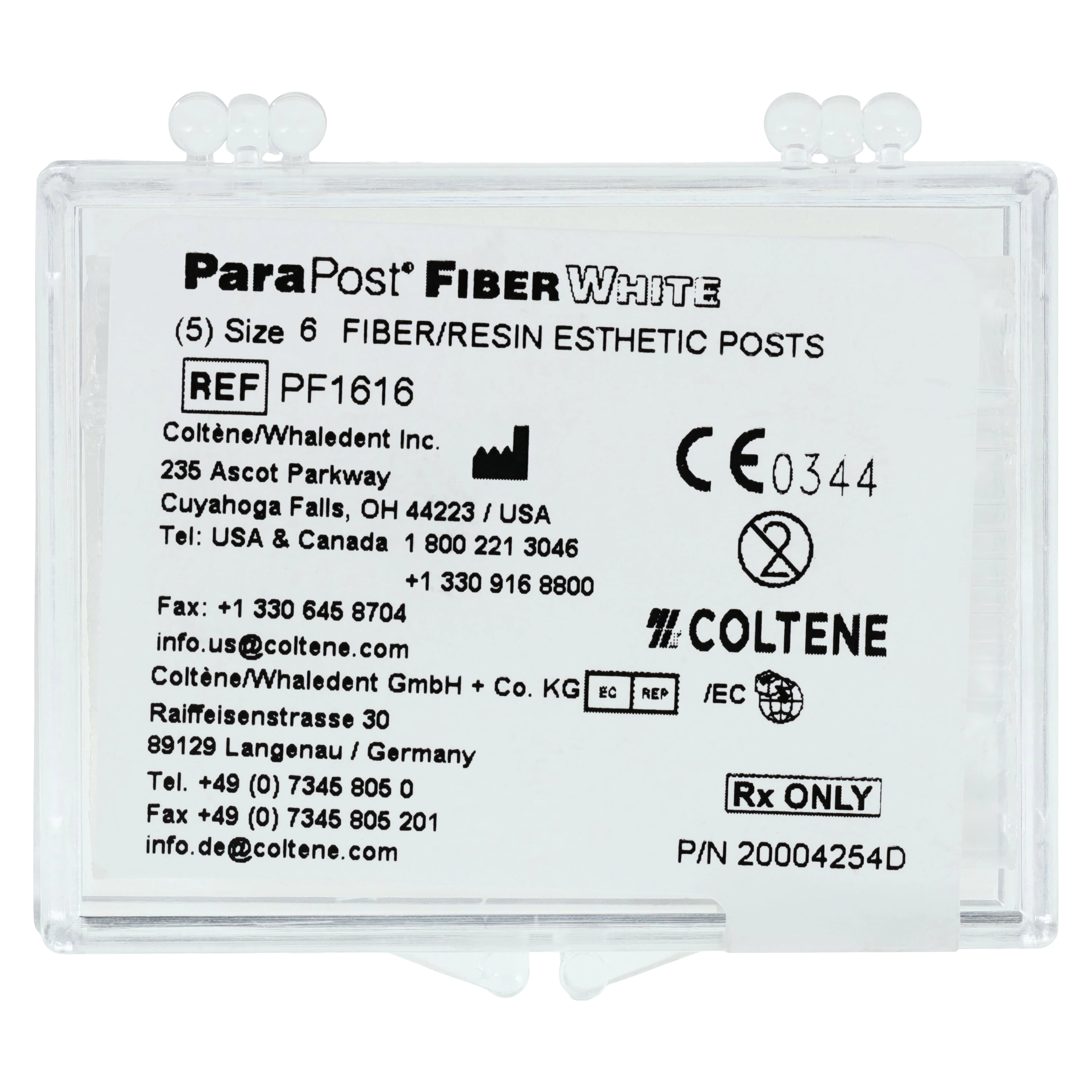 ParaPost Fiber White Esthetic Post Refill, Size 6, Black, 1.50 mm, 5/Pk, PF1616