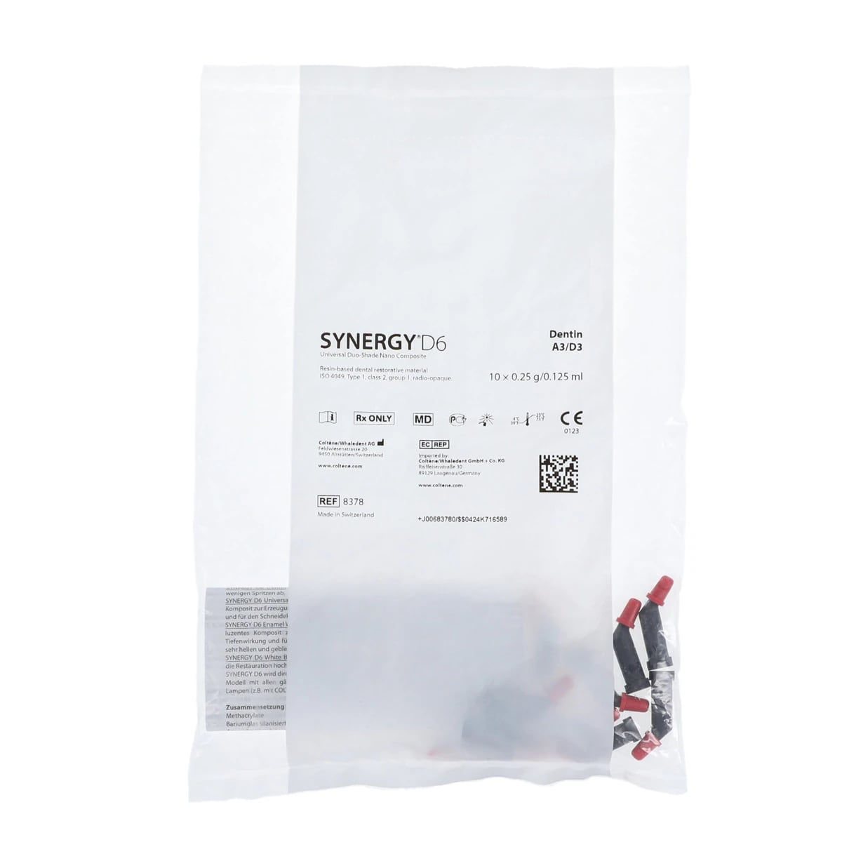 Synergy D6 Universal Composite Dentin A3/D3 Tips, 0.25 g, 10/Box, 8378