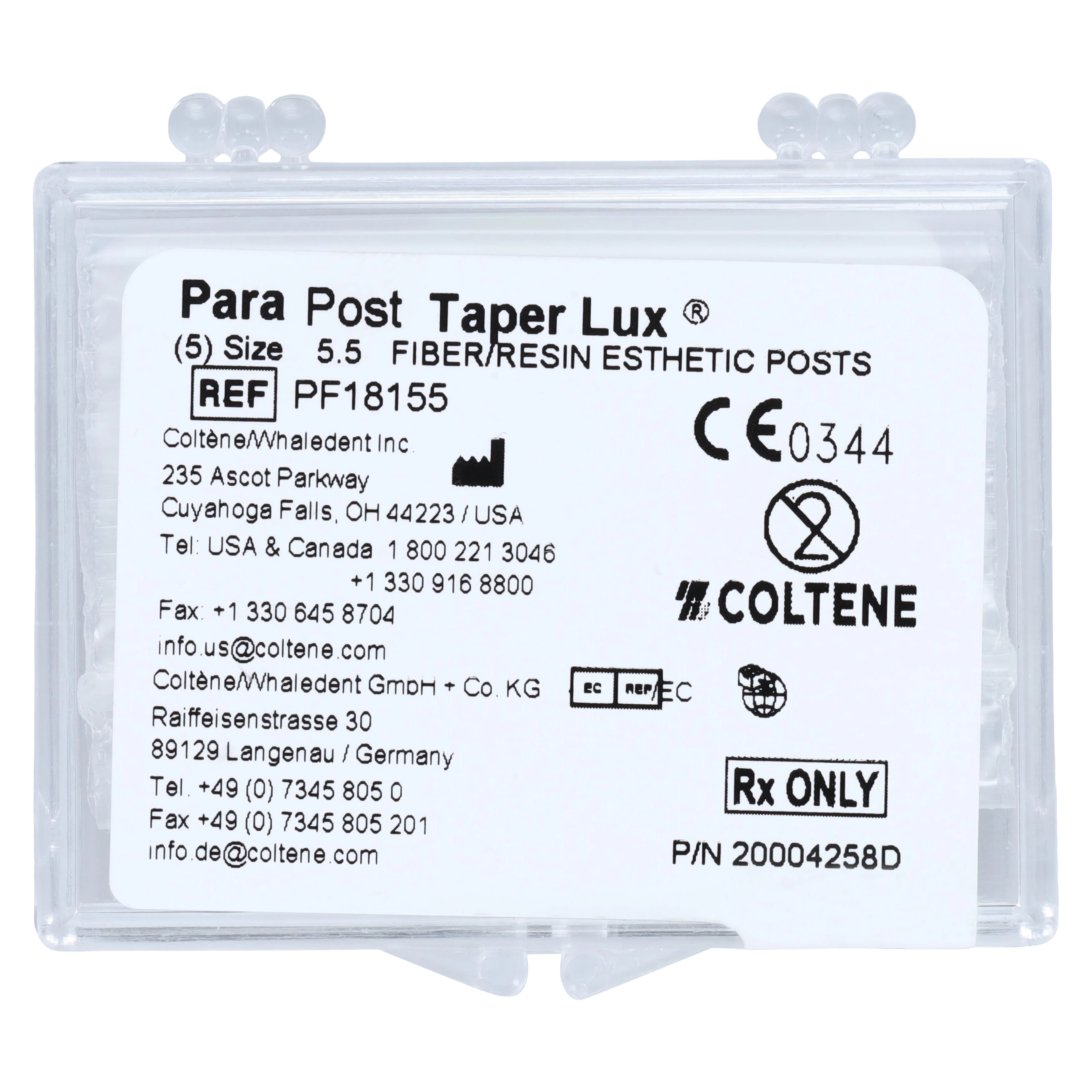 ParaPost Taper Lux Translucent Fiber Post Refill, Size 5.5 (1.40mm), Purple, 5/Pack, PF18155