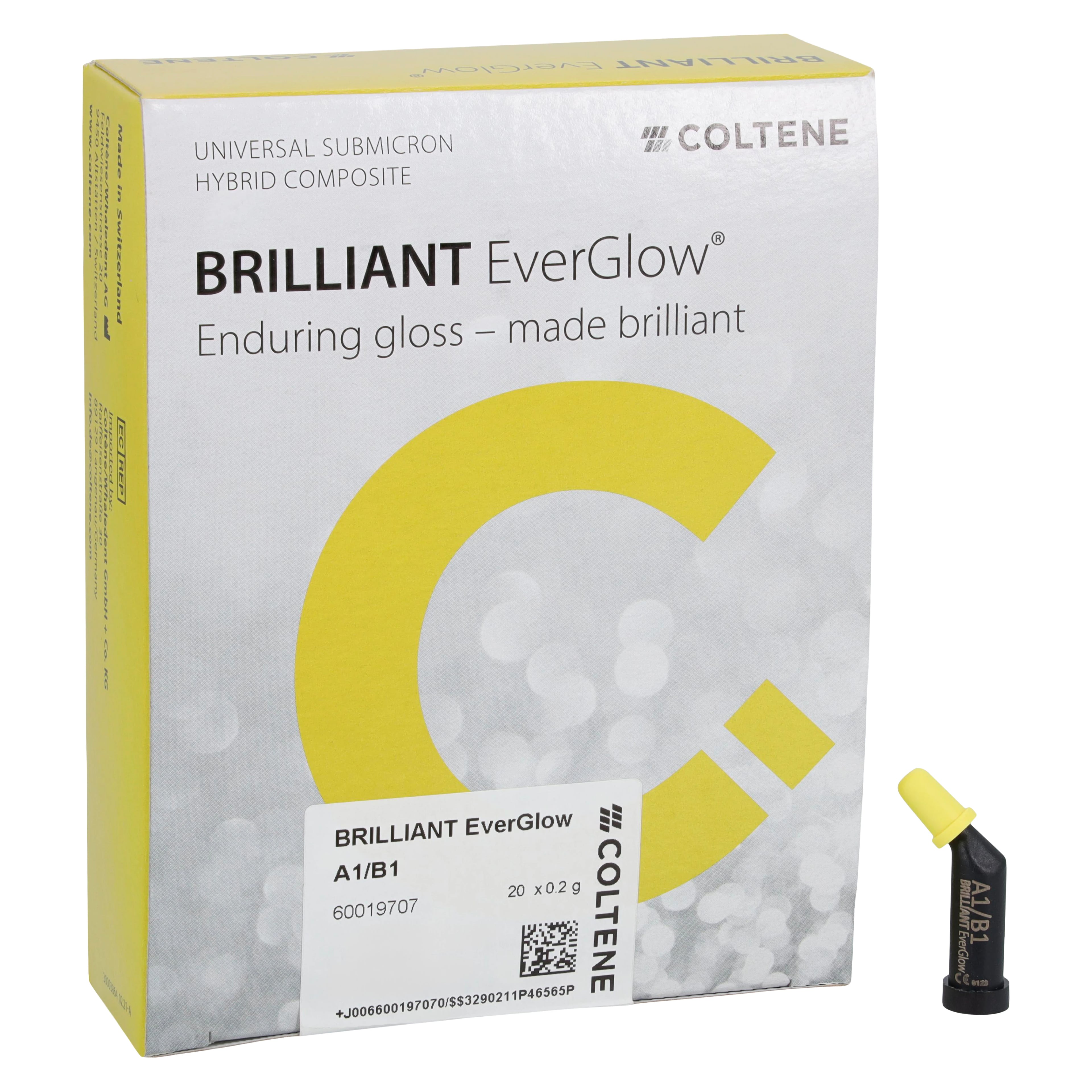 Brilliant EverGlow Universal Hybrid Composite, A1/B1, 0.2 g Tips, 20/Pkg, 60019707