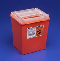 Cardinal Health Sharps-A-Gator Sharps Container with Sliding Lid, 2 Gallon, Red, 31142222