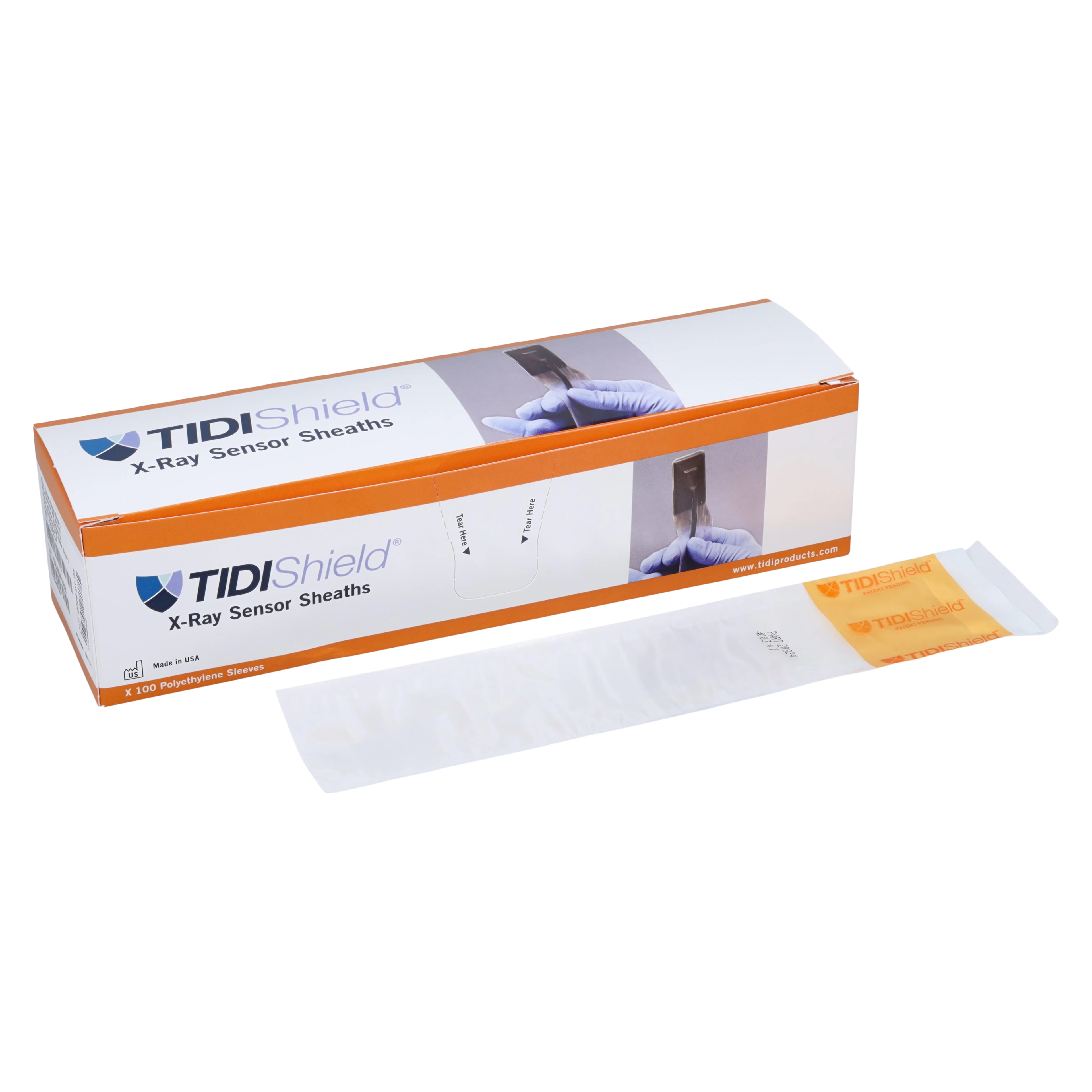 TIDIShield X-Ray Sensor Sheaths, Size 1, Fits Schick CDR Elite #1 / Schick AE #0 / Schick 33 #0, Latex Free, 100/Box, 20824