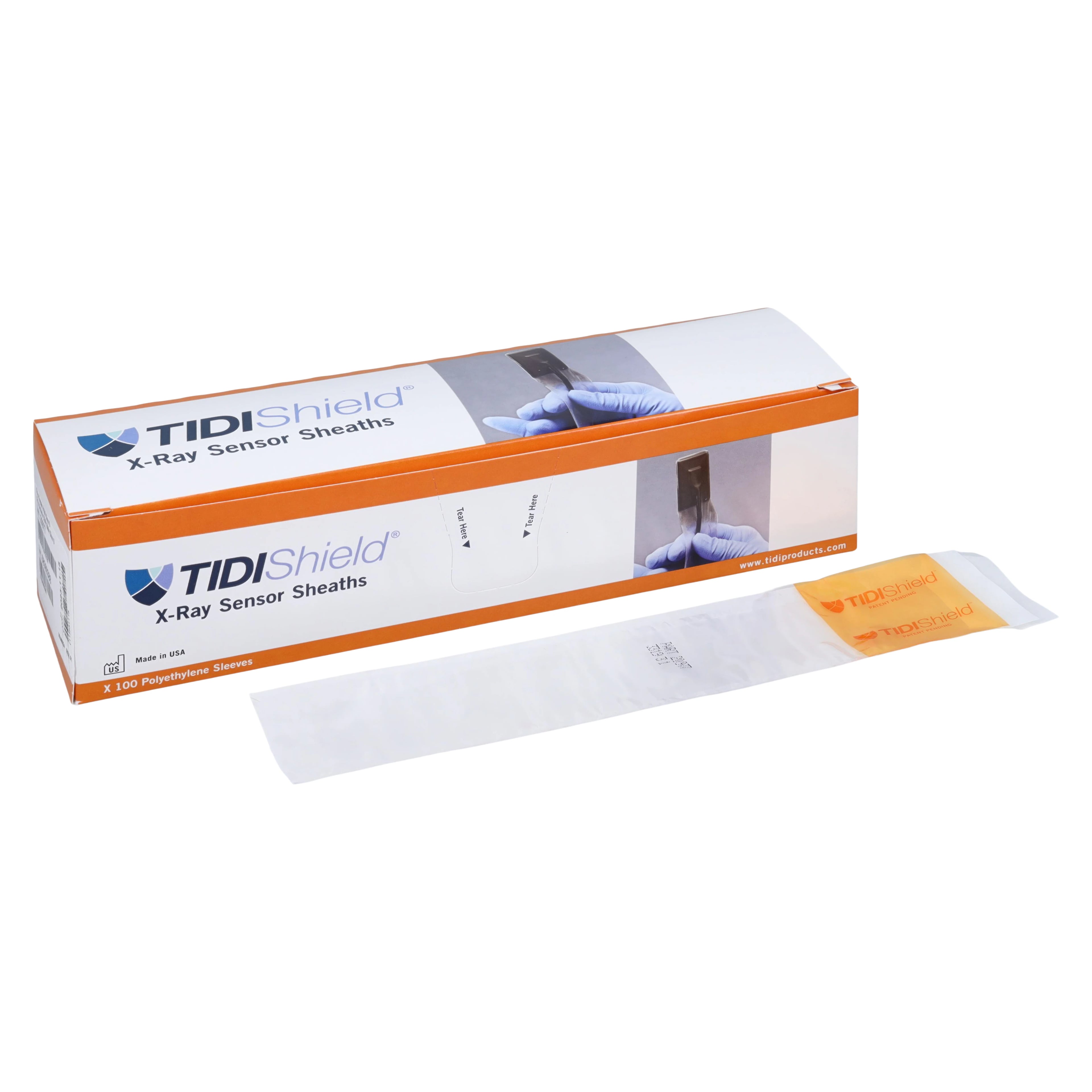 TIDIShield Digital X-Ray Sensor Sheaths, Carestream/Kodak 6100 & Schick CDR Elite Size 0, Latex-Free, 100/Box, 20977