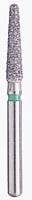 BluWhite Diamond™ Bur, FGSS, Coarse, Taper Round End, #756C, 1.8 mm Diameter, 8.0 mm Length, Green Ring, 5/Pkg