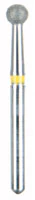 BluWhite Diamond™ Bur, FG Round #4400, Fine Grit, Yellow Ring, 2.5 mm Diameter, 2.1 mm Length, 5/Pkg