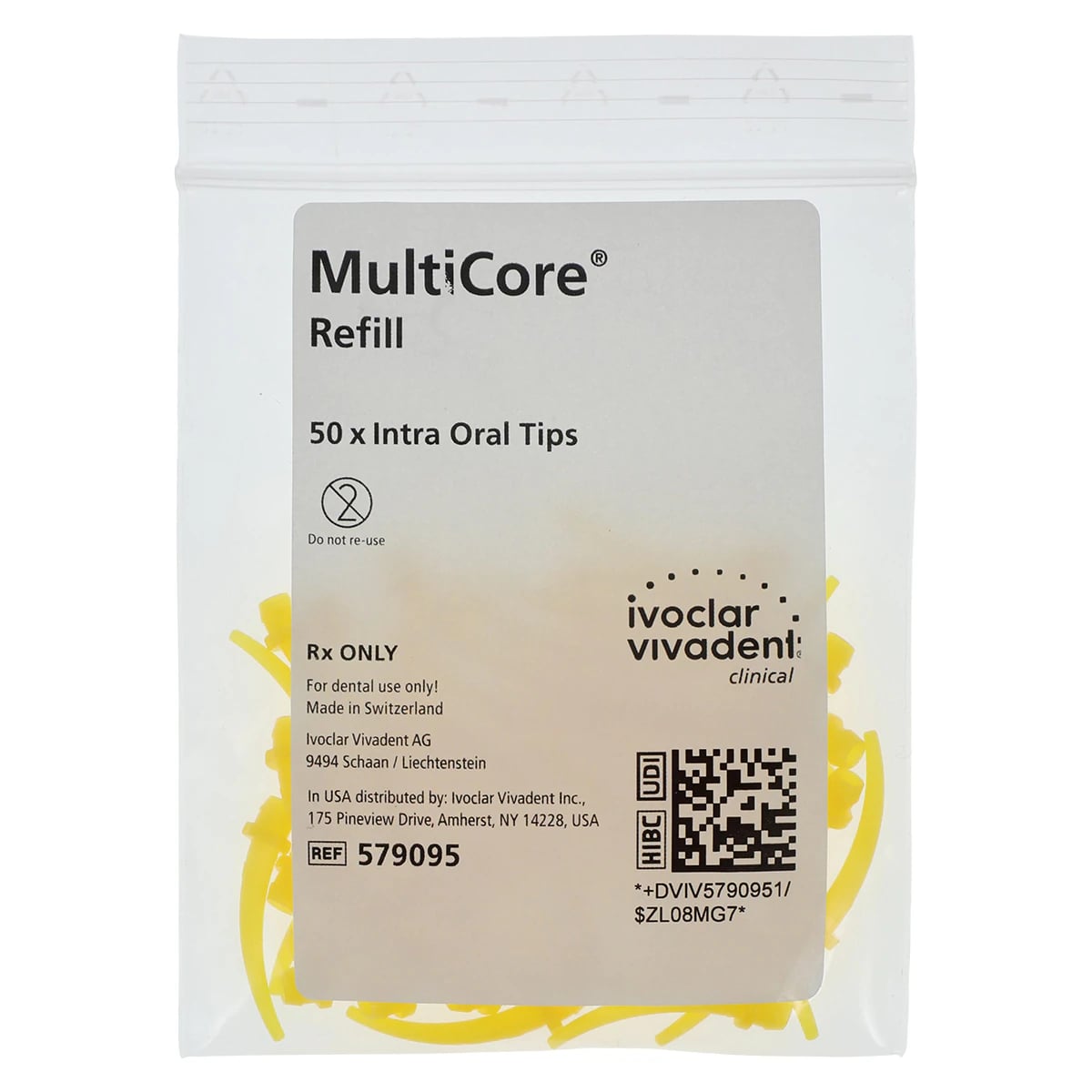 MultiCore Flow Intraoral Tips Refill, Yellow, 50/Pkg, 579095
