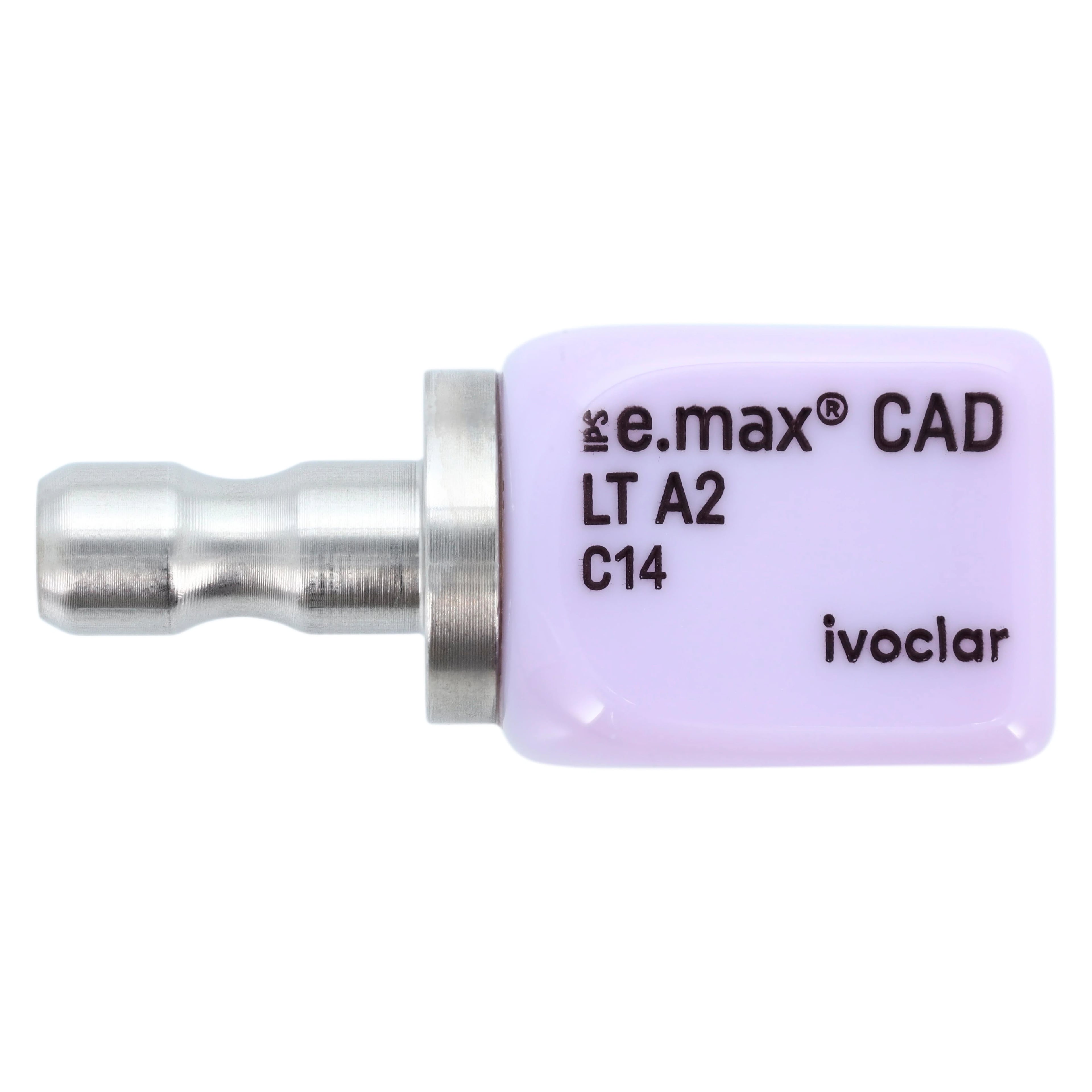 IPS e.max CAD LT (Low Translucency) Milling Blocks, Size C14, Shade A2, for CEREC/inLab, 5/Box