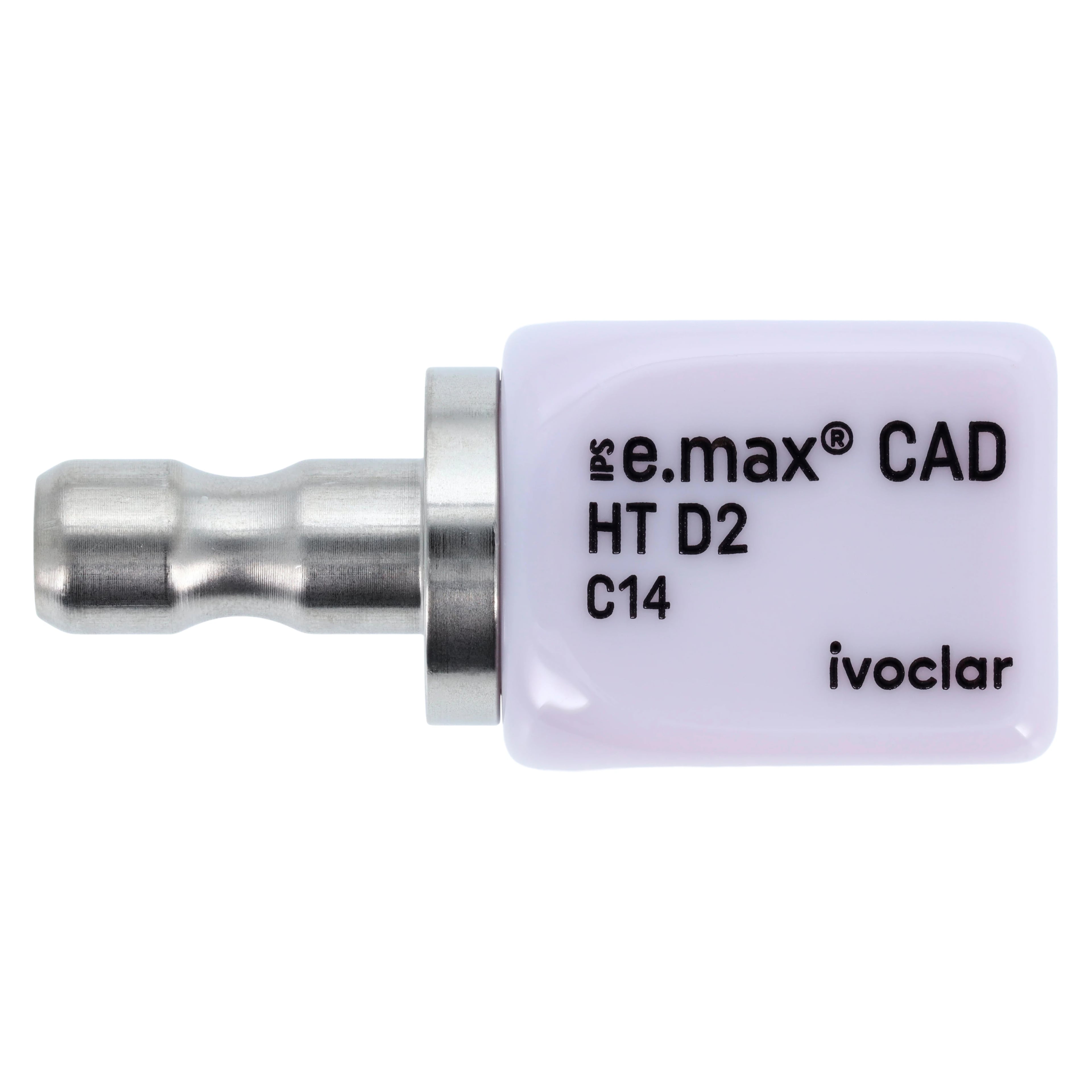 IPS e.max CAD HT (High Translucency) Lithium Disilicate Milling Block, Shade D2, Size C14, for CEREC/inLab, 5/Pkg