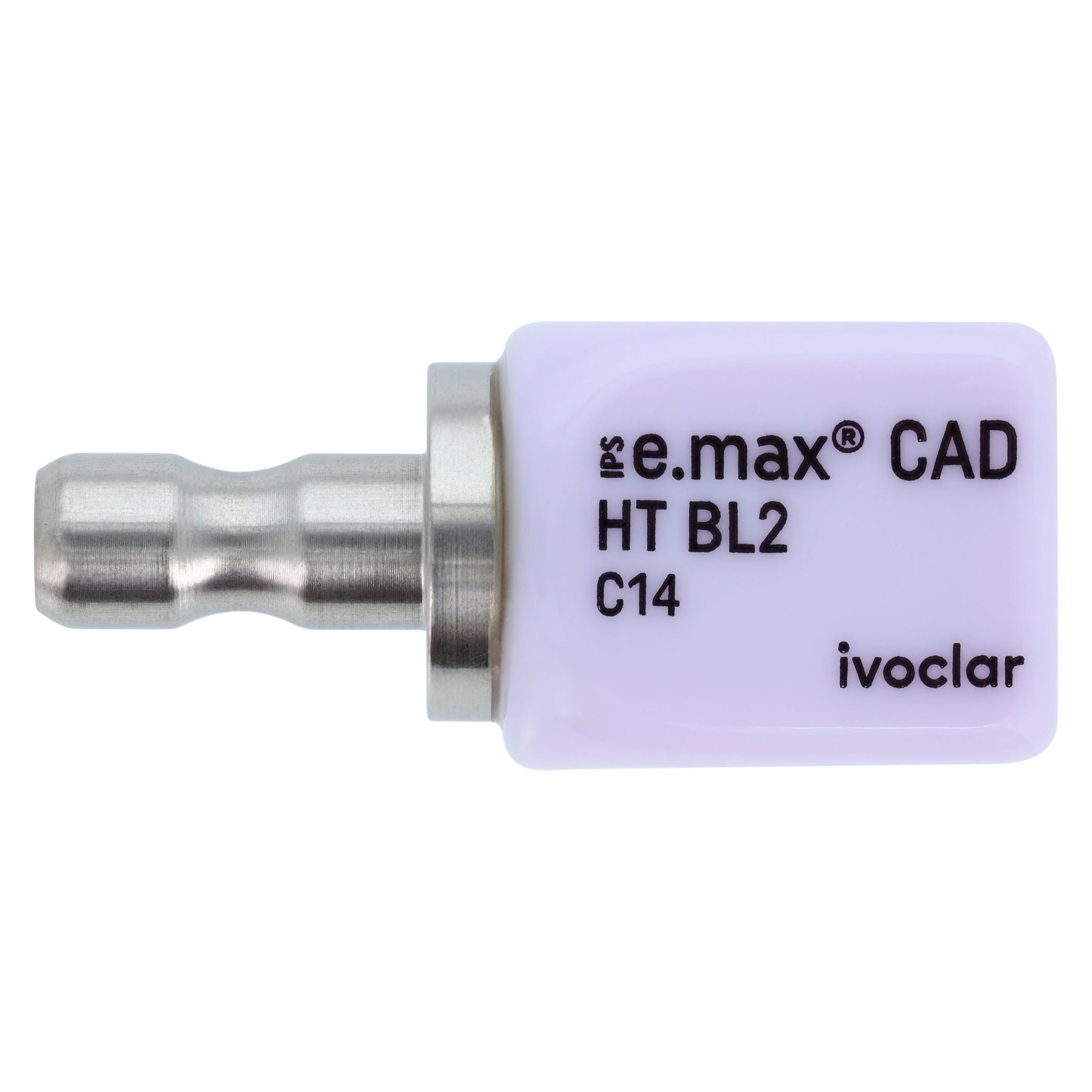 IPS e.max CAD HT Milling Block, High Translucency, Shade BL2, Size C14, for CEREC/inLab, 5/Box